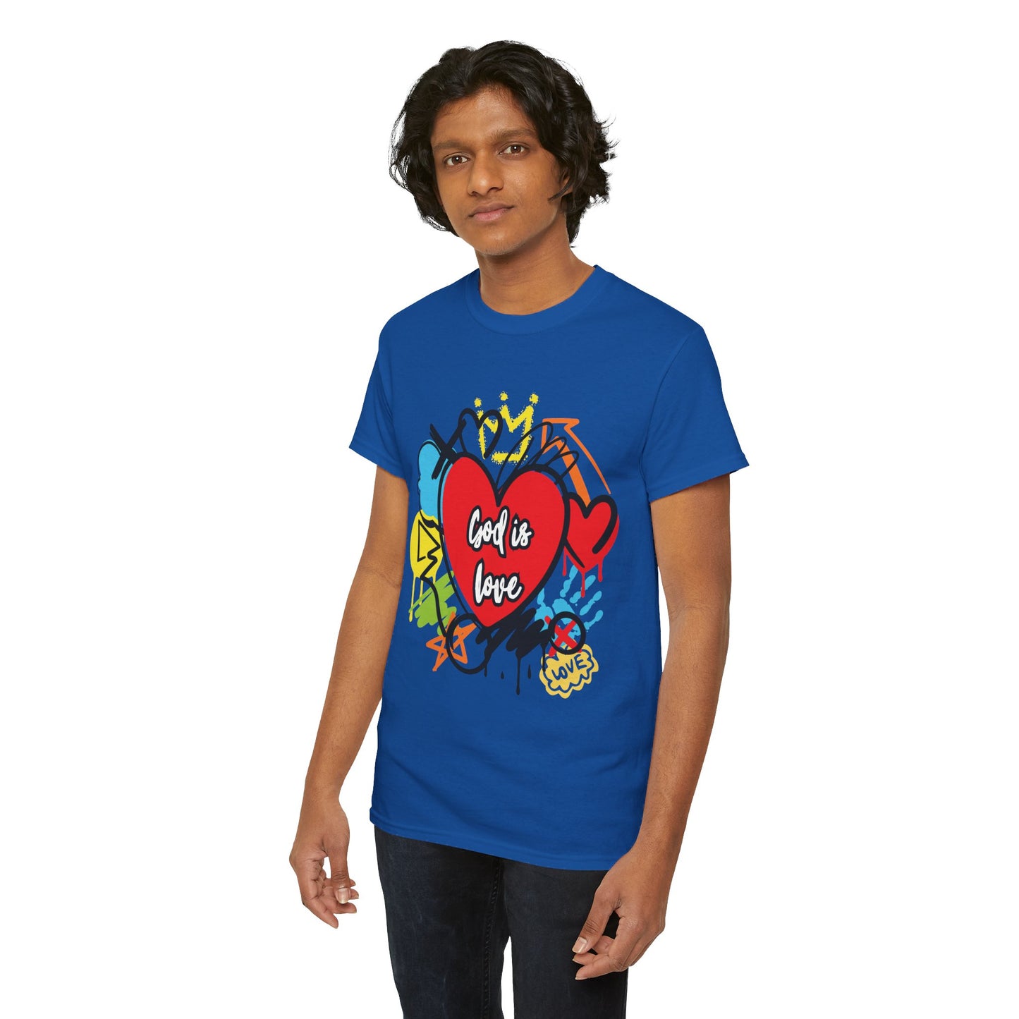 God is Love Grafitti - Unisex Heavy Cotton Tee