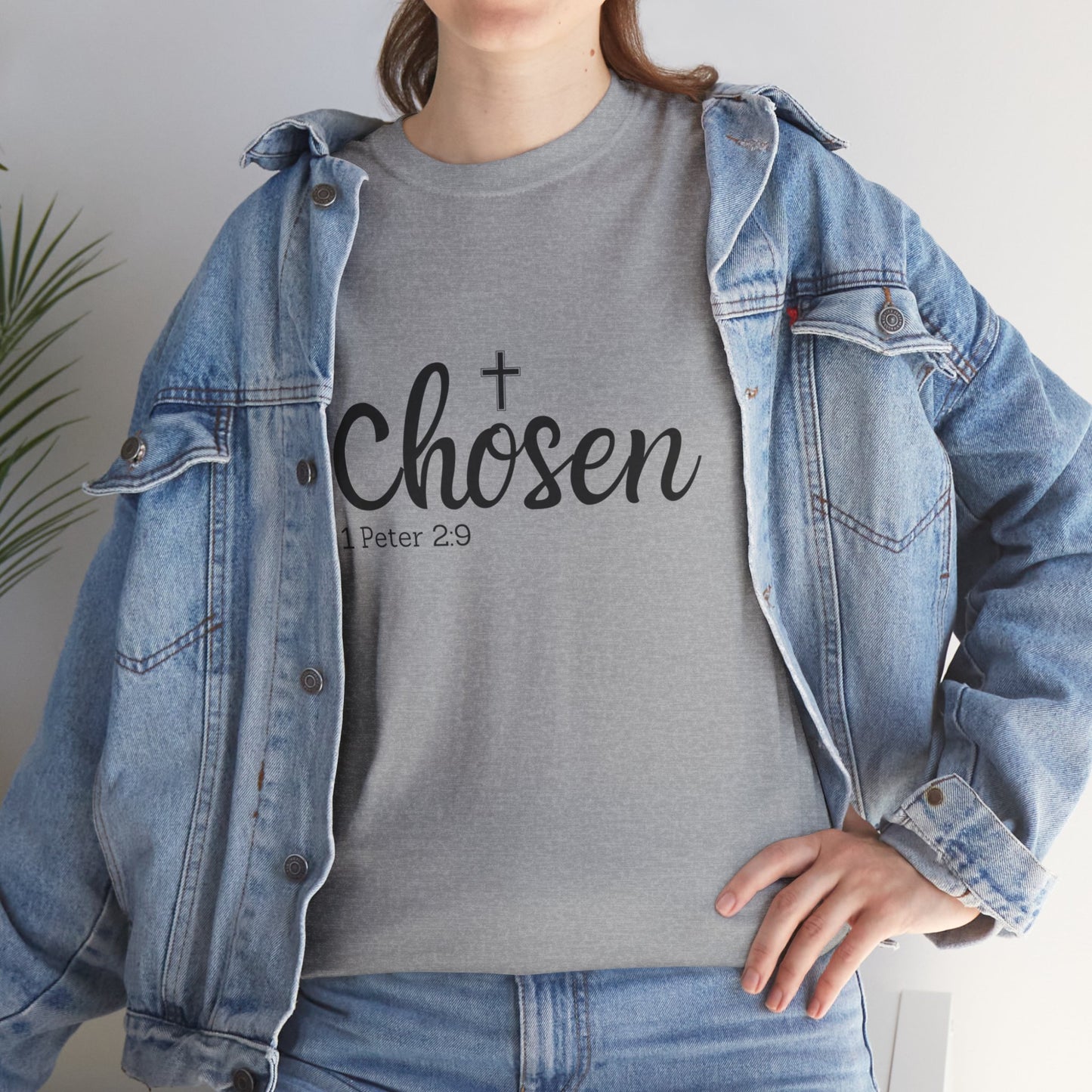 Religious Tee with 'Chosen by God' Quote