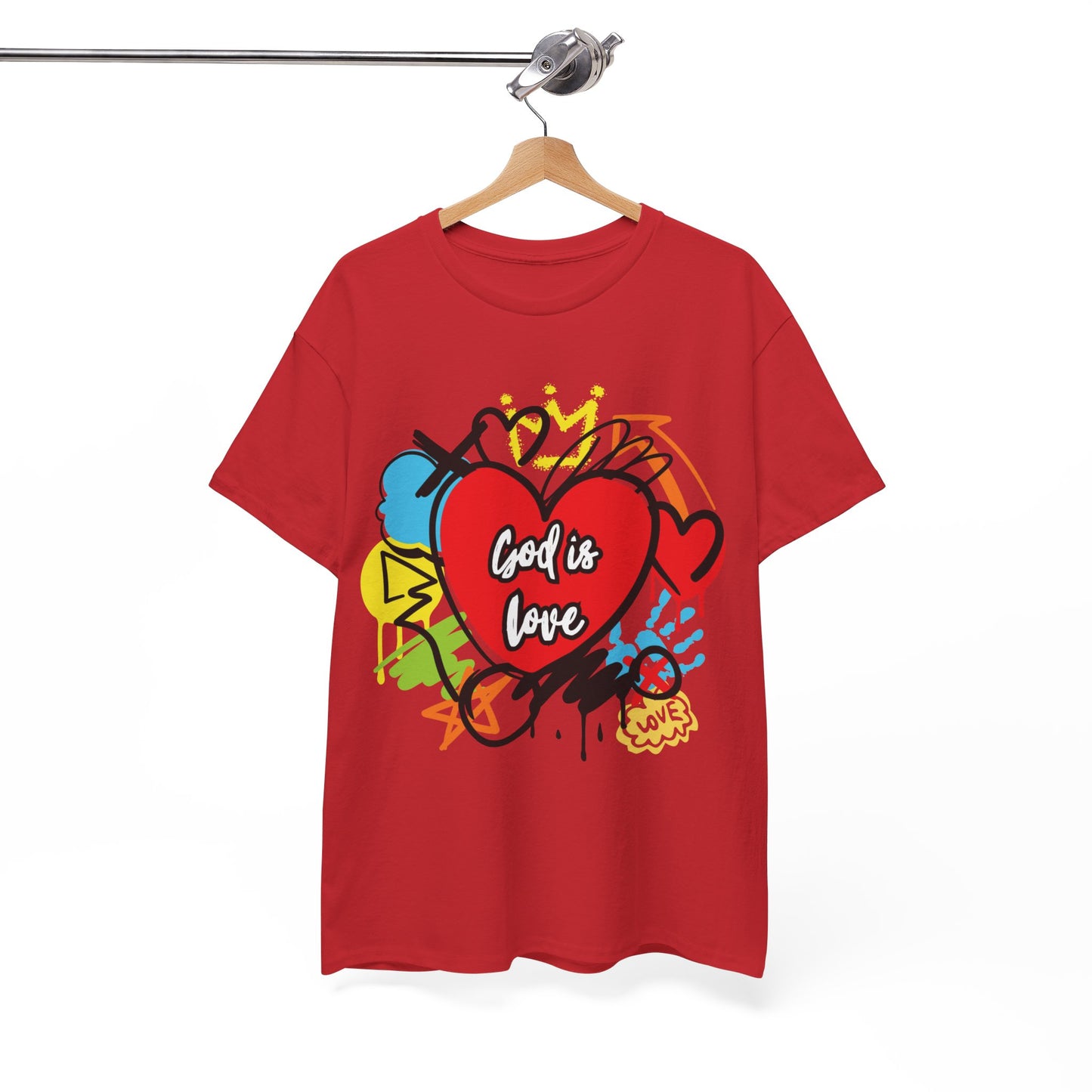 God is Love Grafitti - Unisex Heavy Cotton Tee