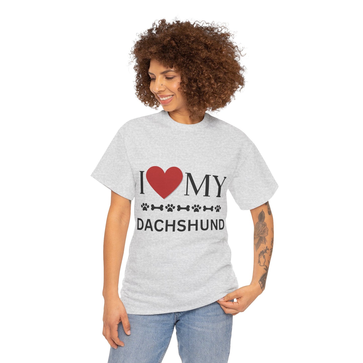 Love my Dachshund - Unisex Heavy Cotton Tee