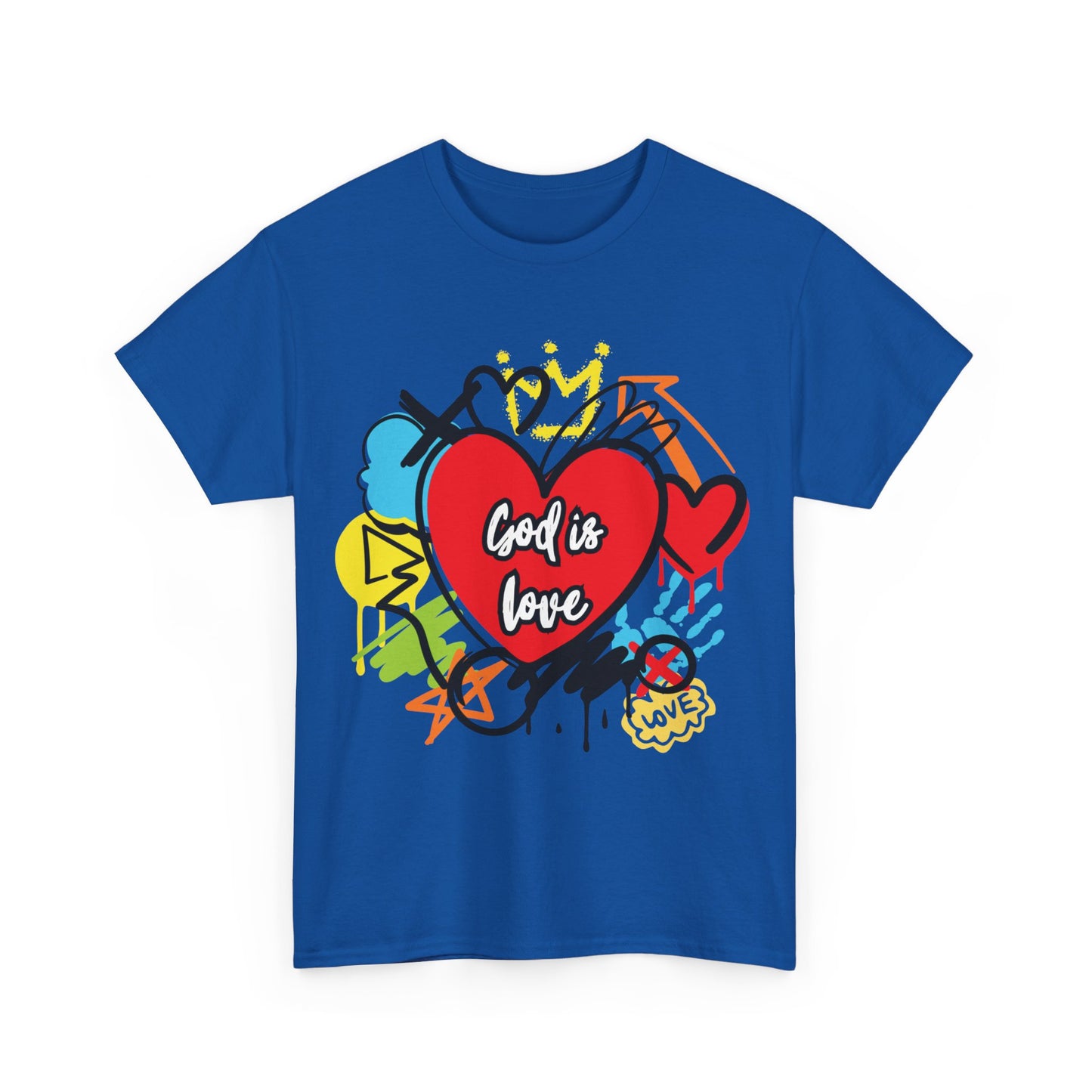 God is Love Grafitti - Unisex Heavy Cotton Tee