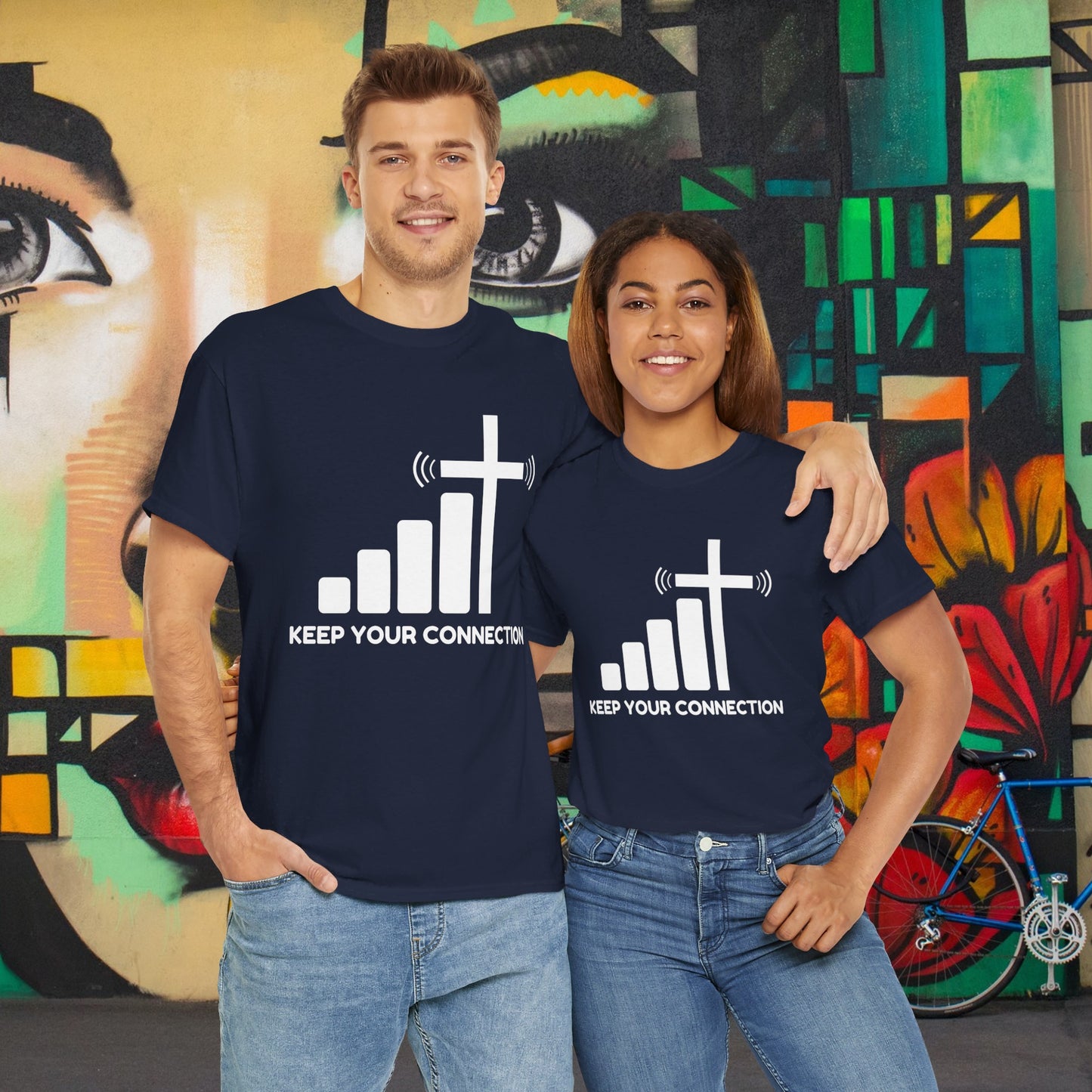 Keep your Connection White Letters - Unisex Heavy Cotton Tee