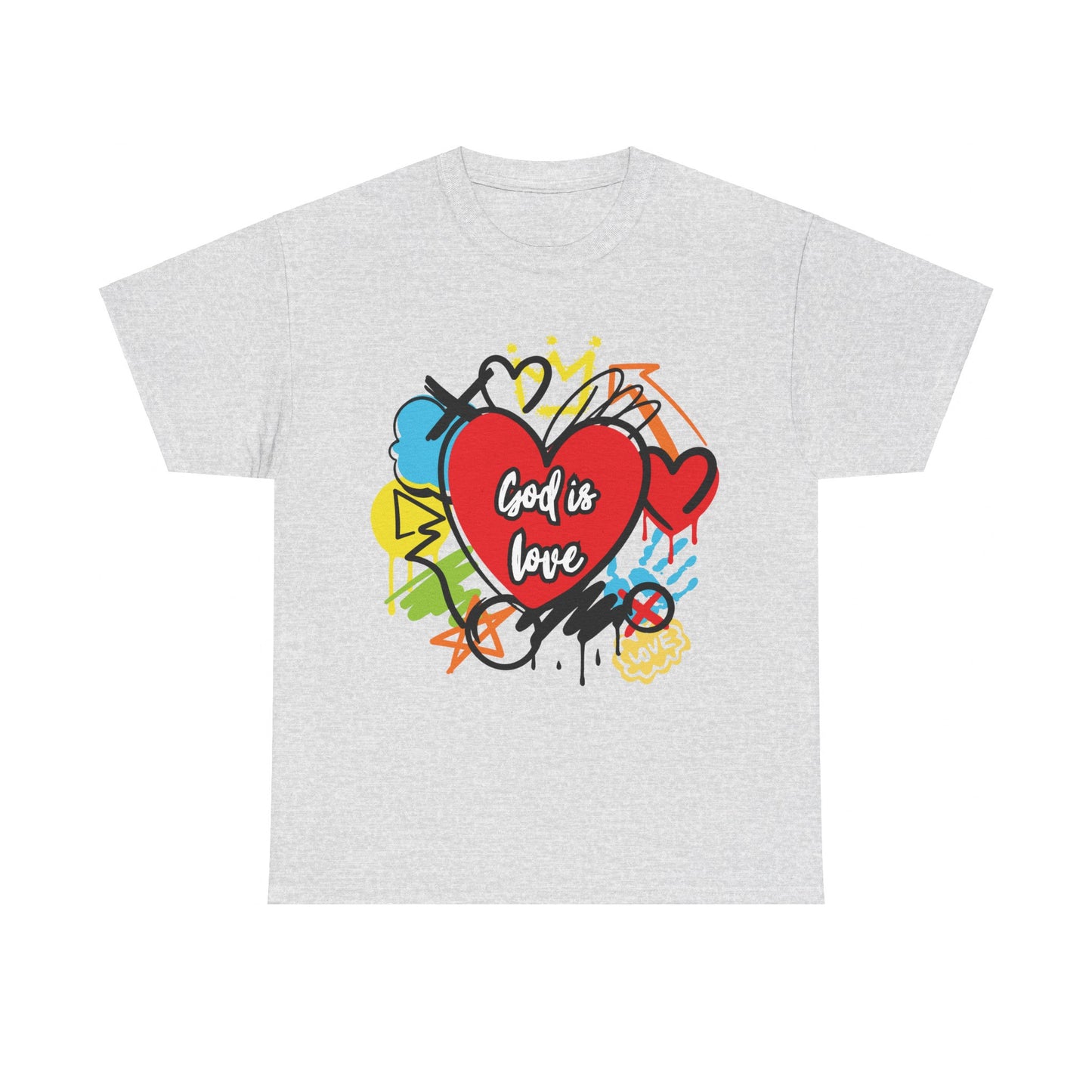 God is Love Grafitti - Unisex Heavy Cotton Tee