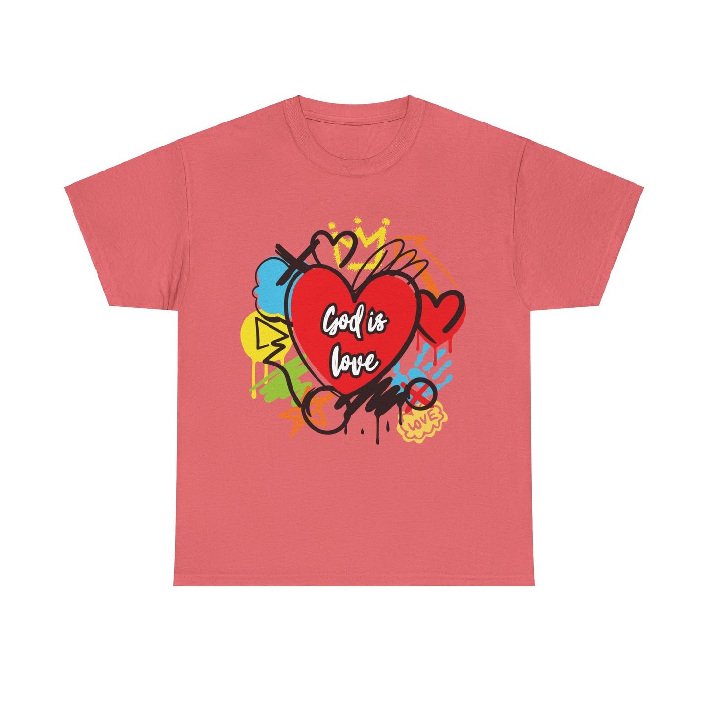 God is Love Grafitti - Unisex Heavy Cotton Tee
