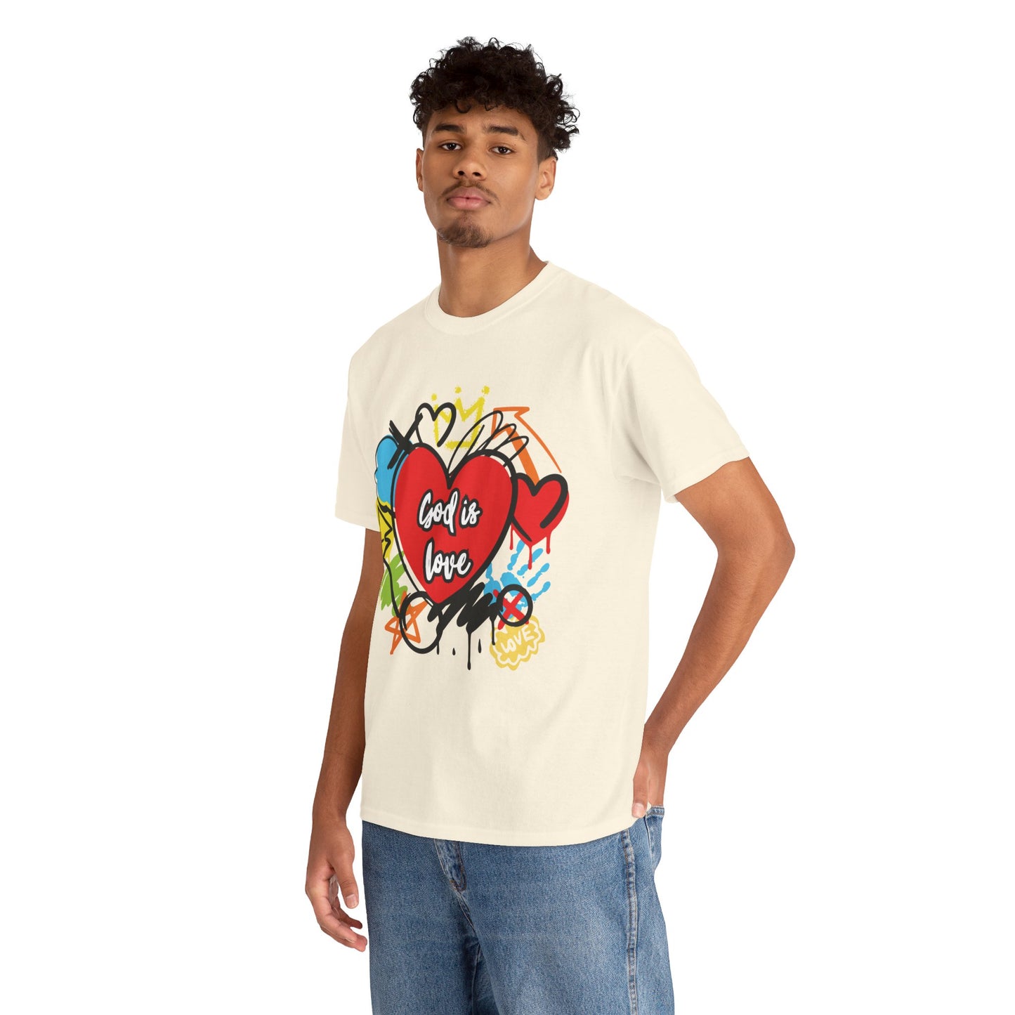 God is Love Grafitti - Unisex Heavy Cotton Tee