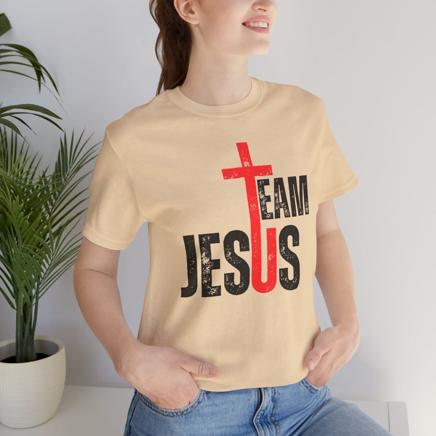 Team Jesus Front - Unisex Jersey Short Sleeve Tee