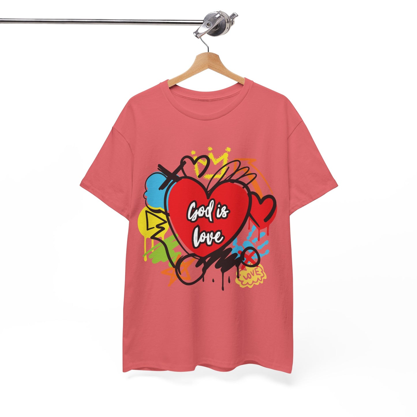 God is Love Grafitti - Unisex Heavy Cotton Tee
