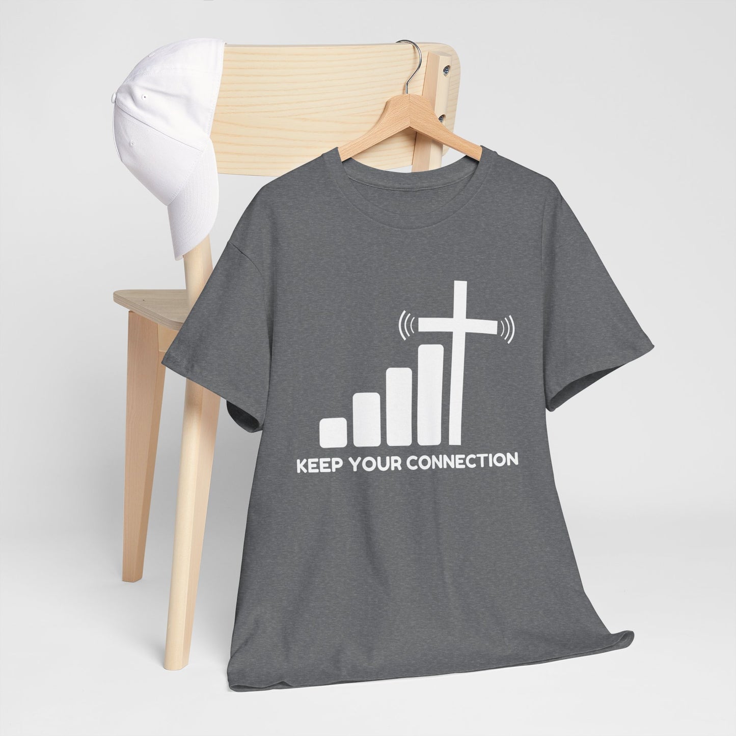 Keep your Connection White Letters - Unisex Heavy Cotton Tee