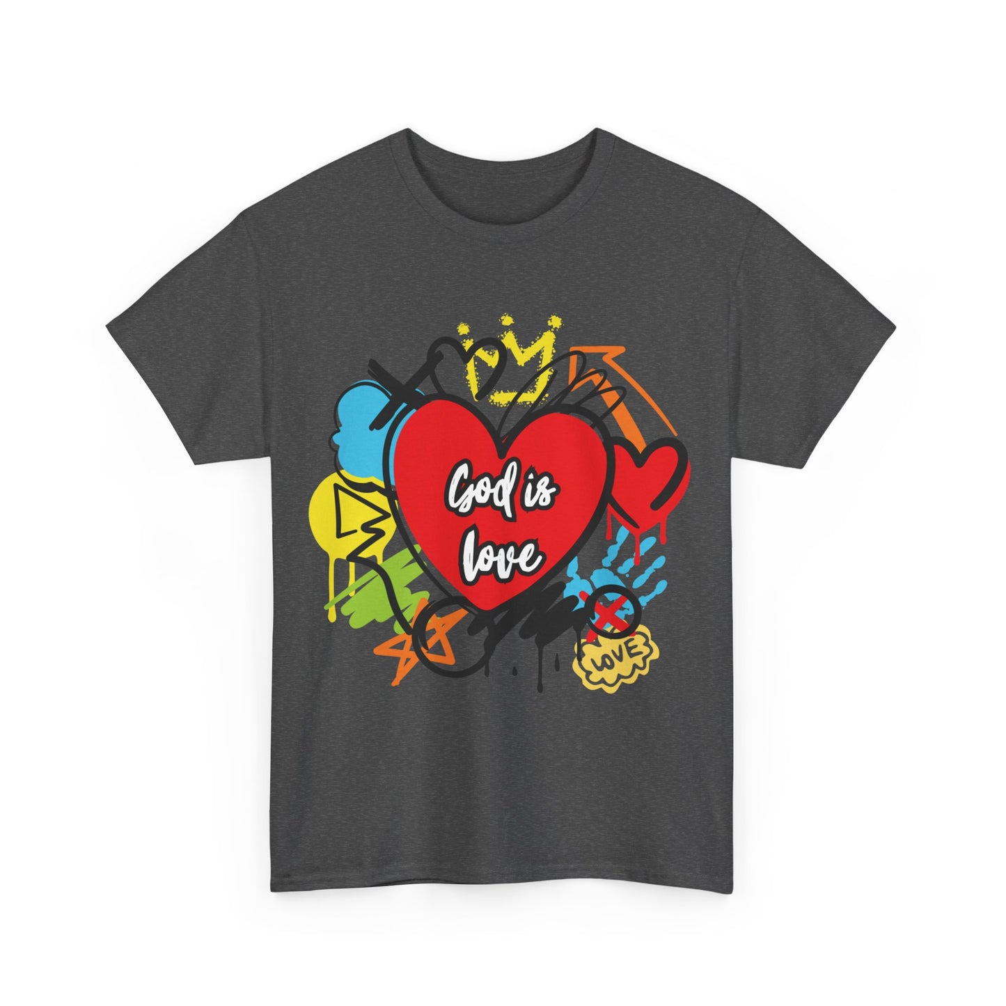 God is Love Grafitti - Unisex Heavy Cotton Tee