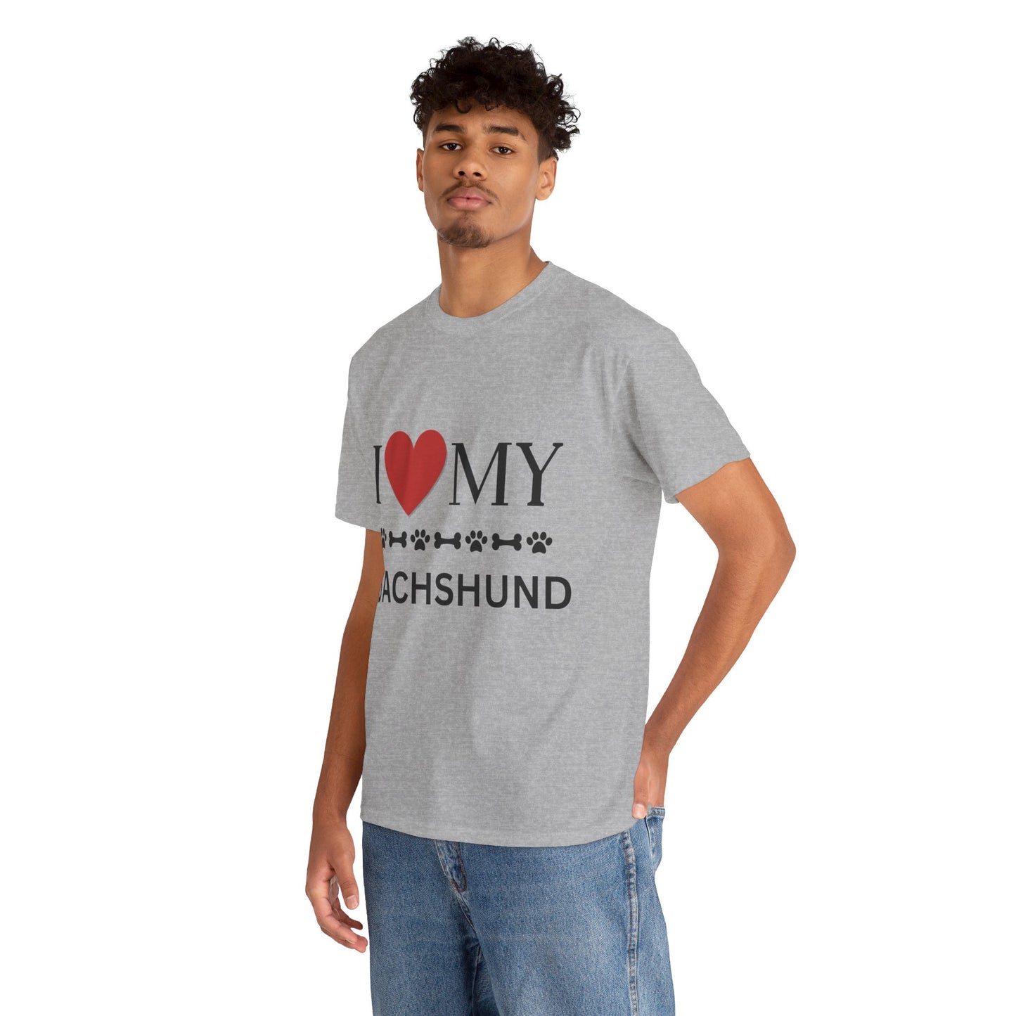 Love my Dachshund - Unisex Heavy Cotton Tee