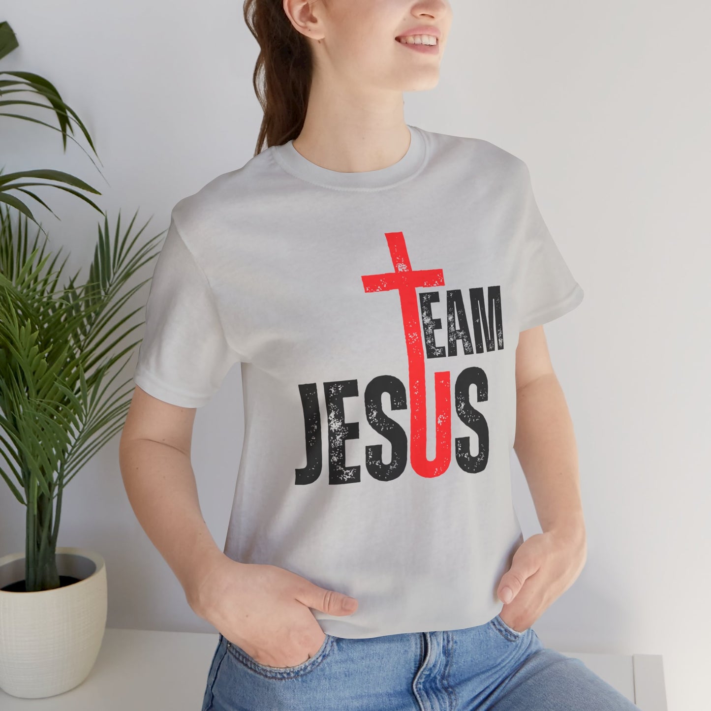 Team Jesus Front - Unisex Jersey Short Sleeve Tee