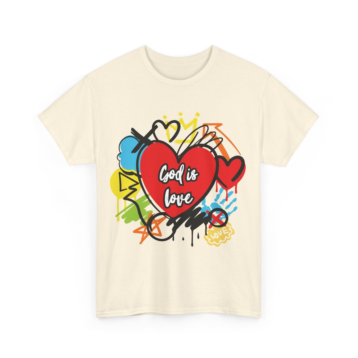 God is Love Grafitti - Unisex Heavy Cotton Tee