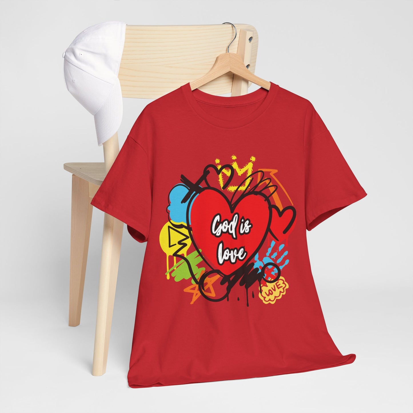 God is Love Grafitti - Unisex Heavy Cotton Tee