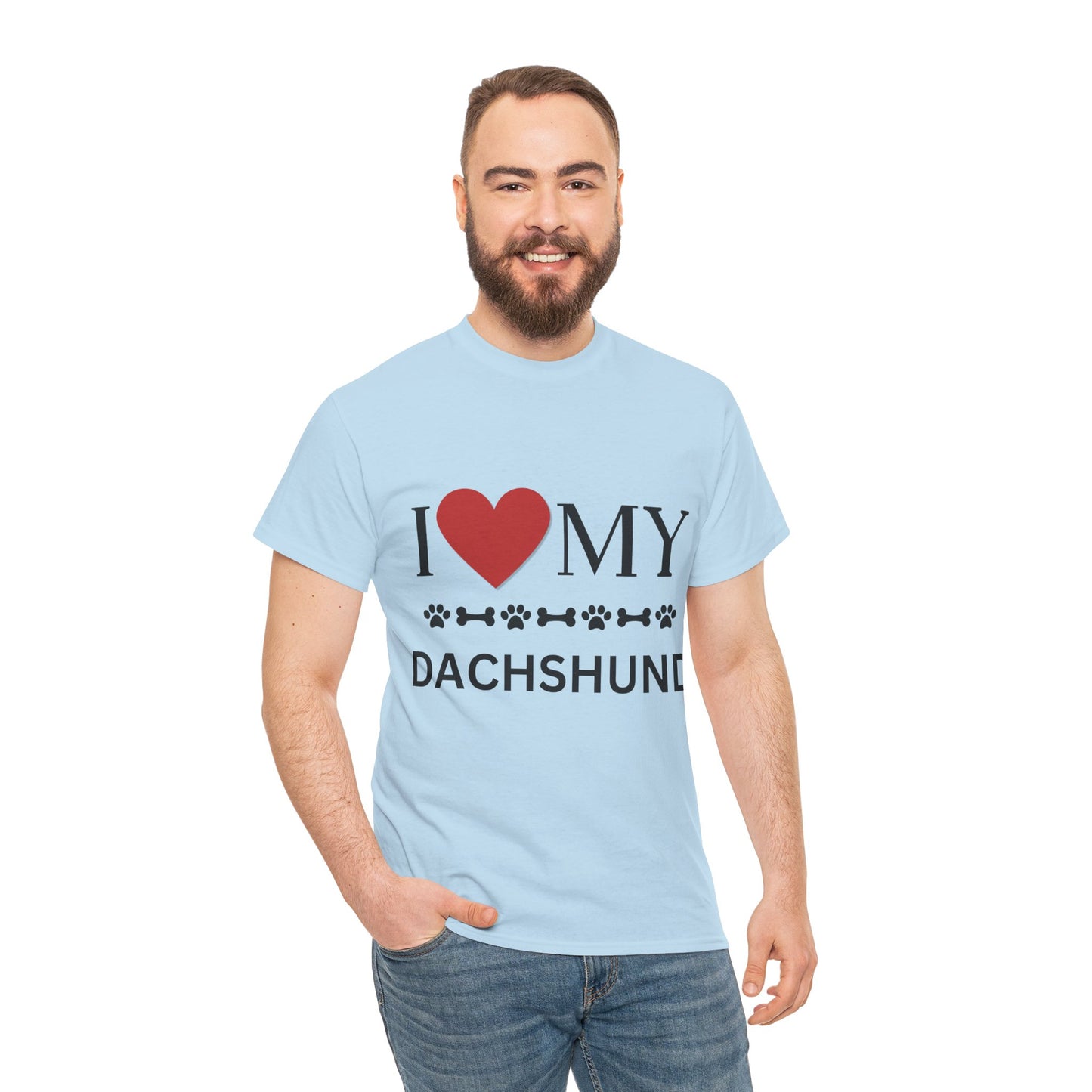 Love my Dachshund - Unisex Heavy Cotton Tee