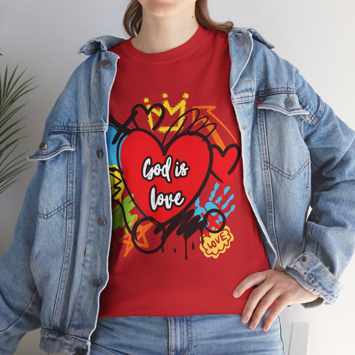 God is Love Grafitti - Unisex Heavy Cotton Tee