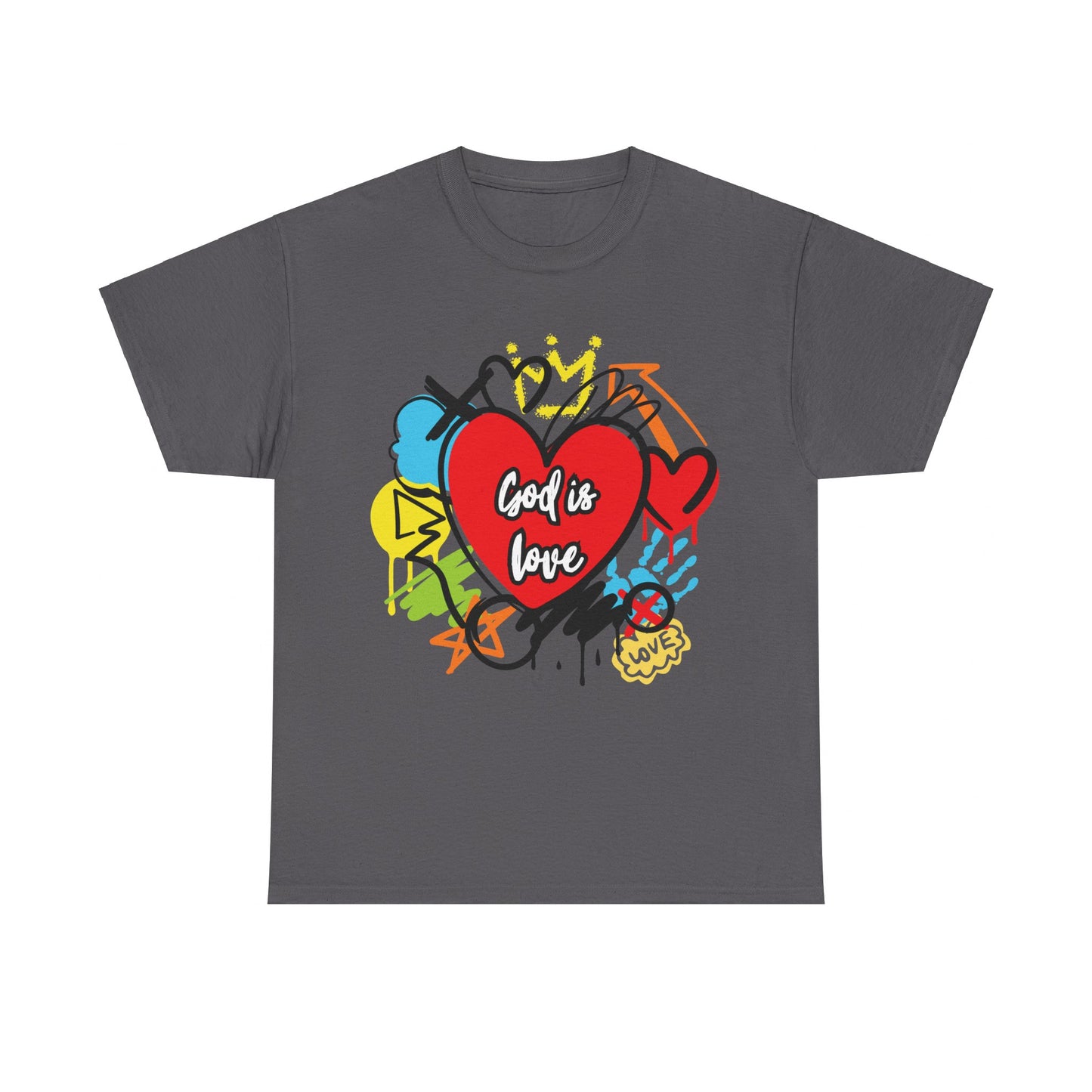 God is Love Grafitti - Unisex Heavy Cotton Tee