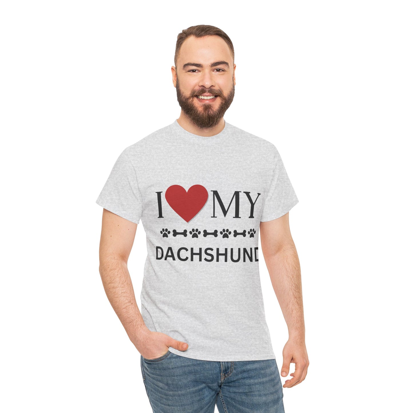 Love my Dachshund - Unisex Heavy Cotton Tee