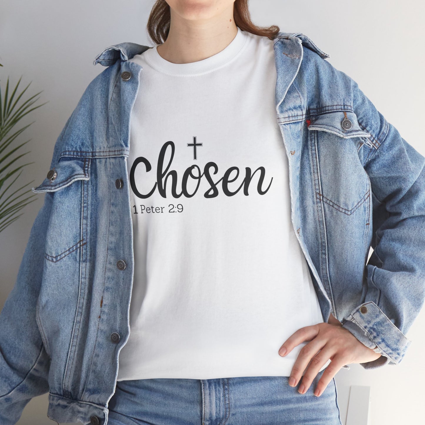 Religious Tee with 'Chosen by God' Quote
