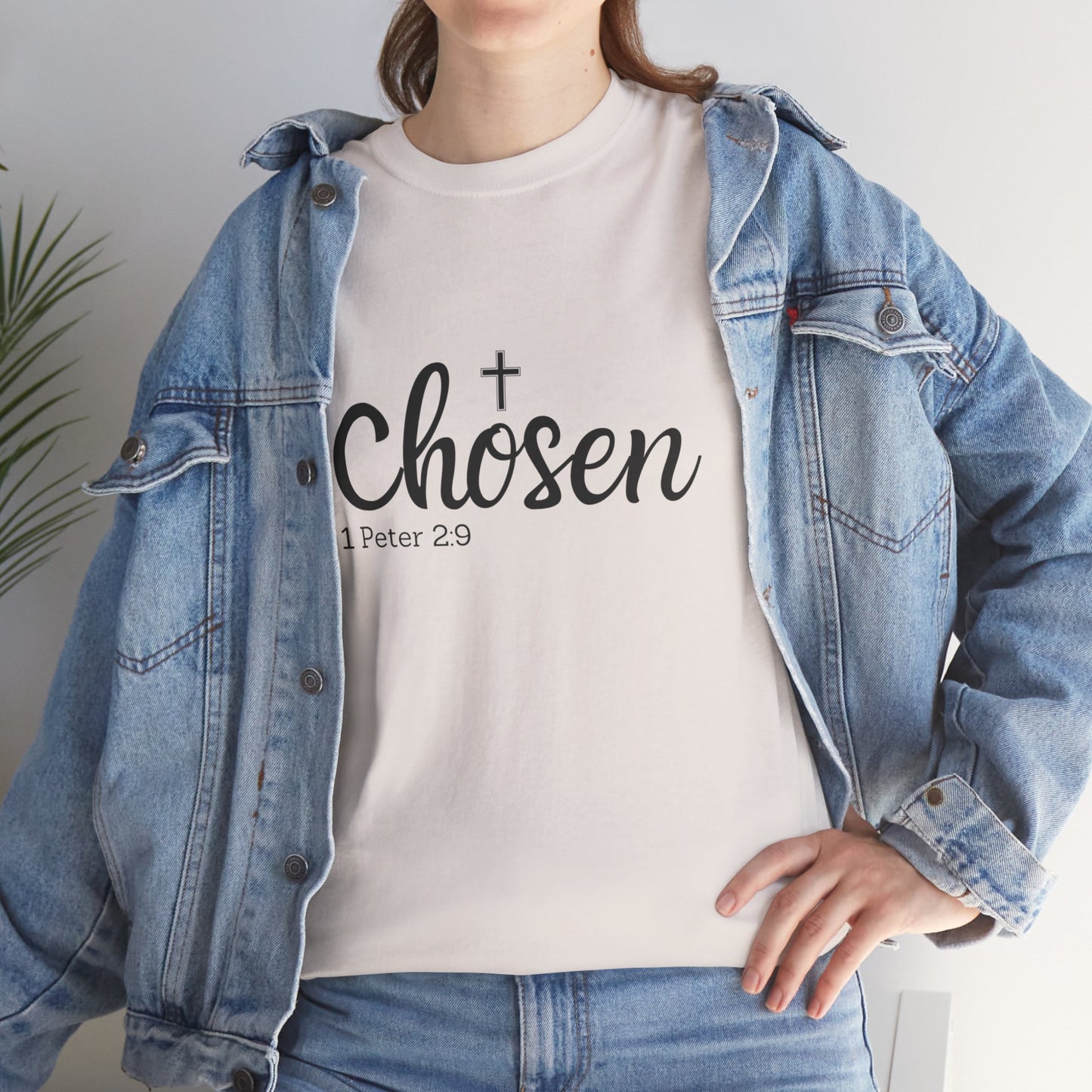 Religious Tee with 'Chosen by God' Quote