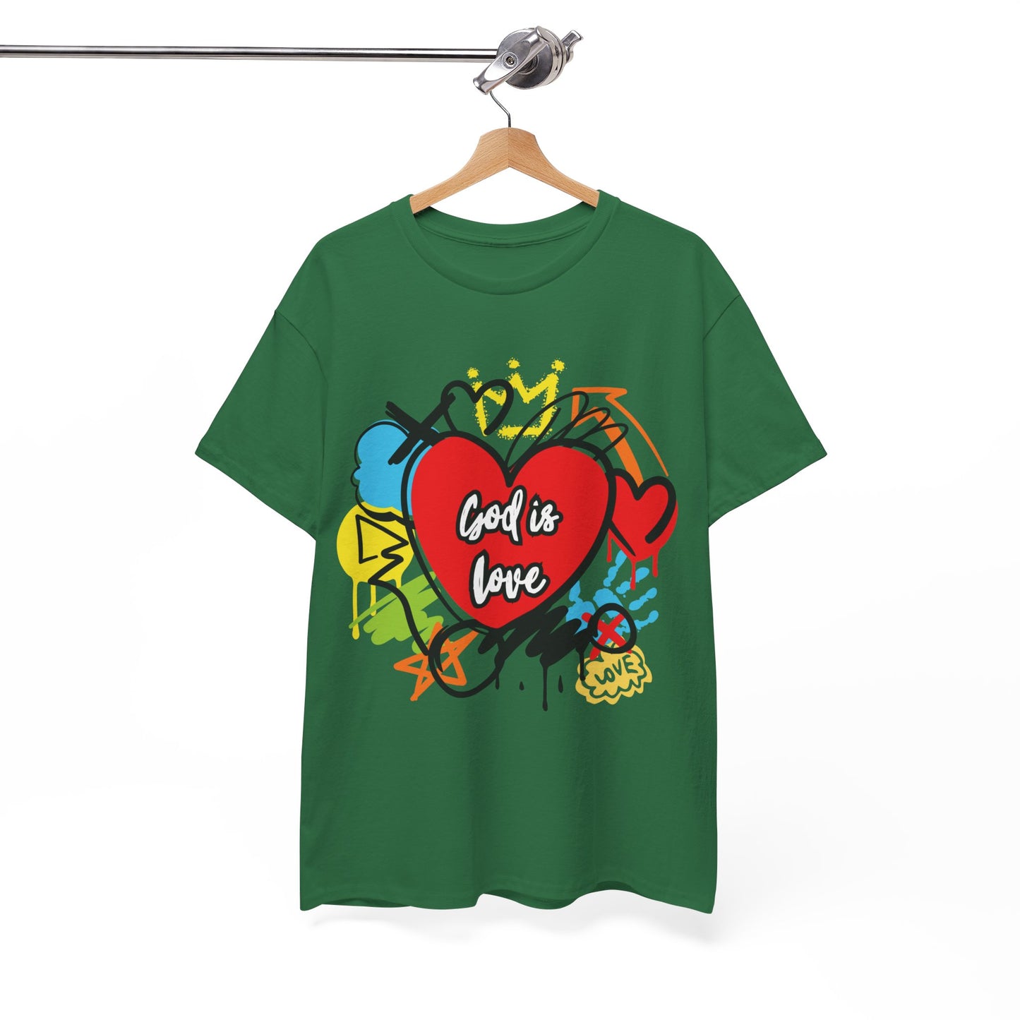 God is Love Grafitti - Unisex Heavy Cotton Tee