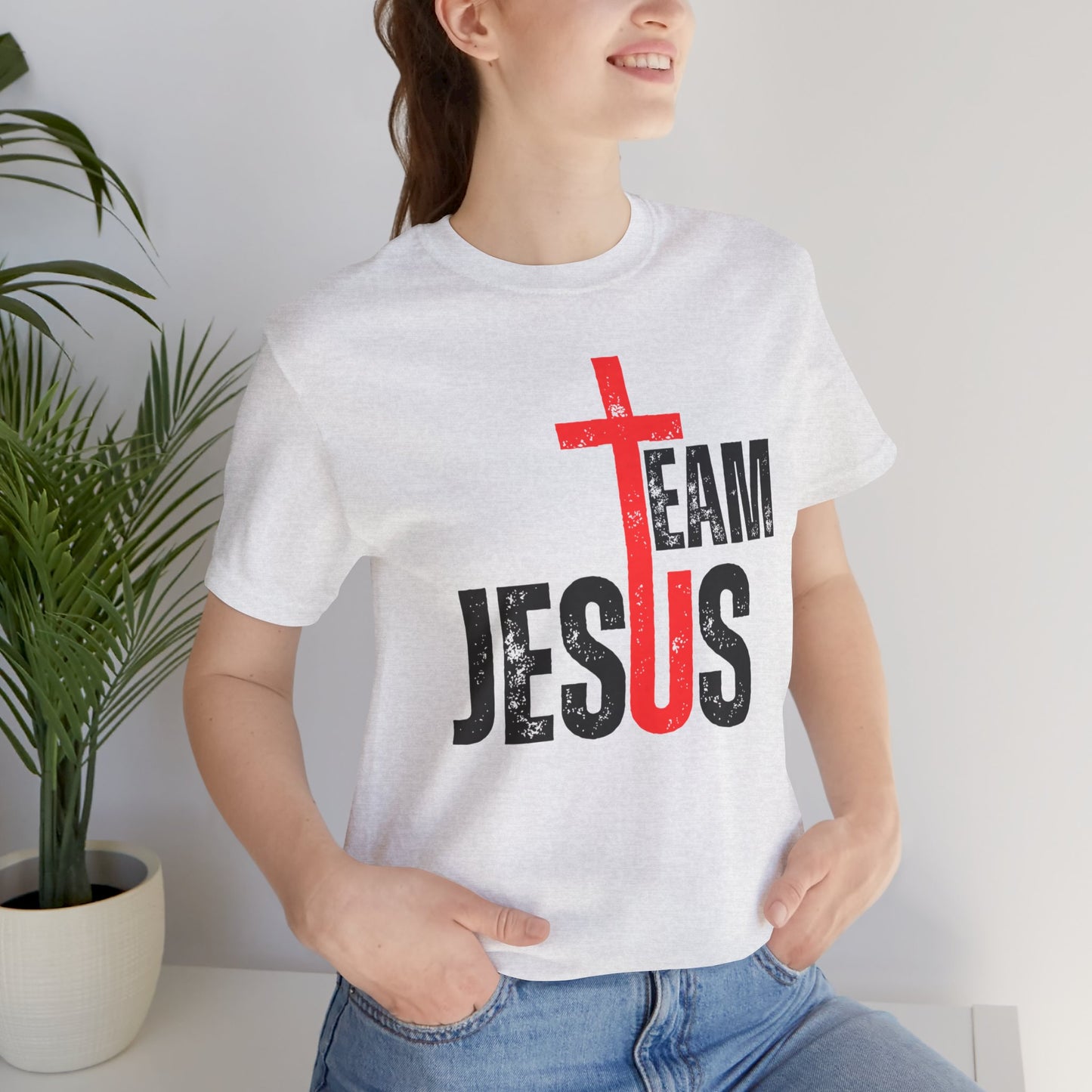 Team Jesus Front - Unisex Jersey Short Sleeve Tee
