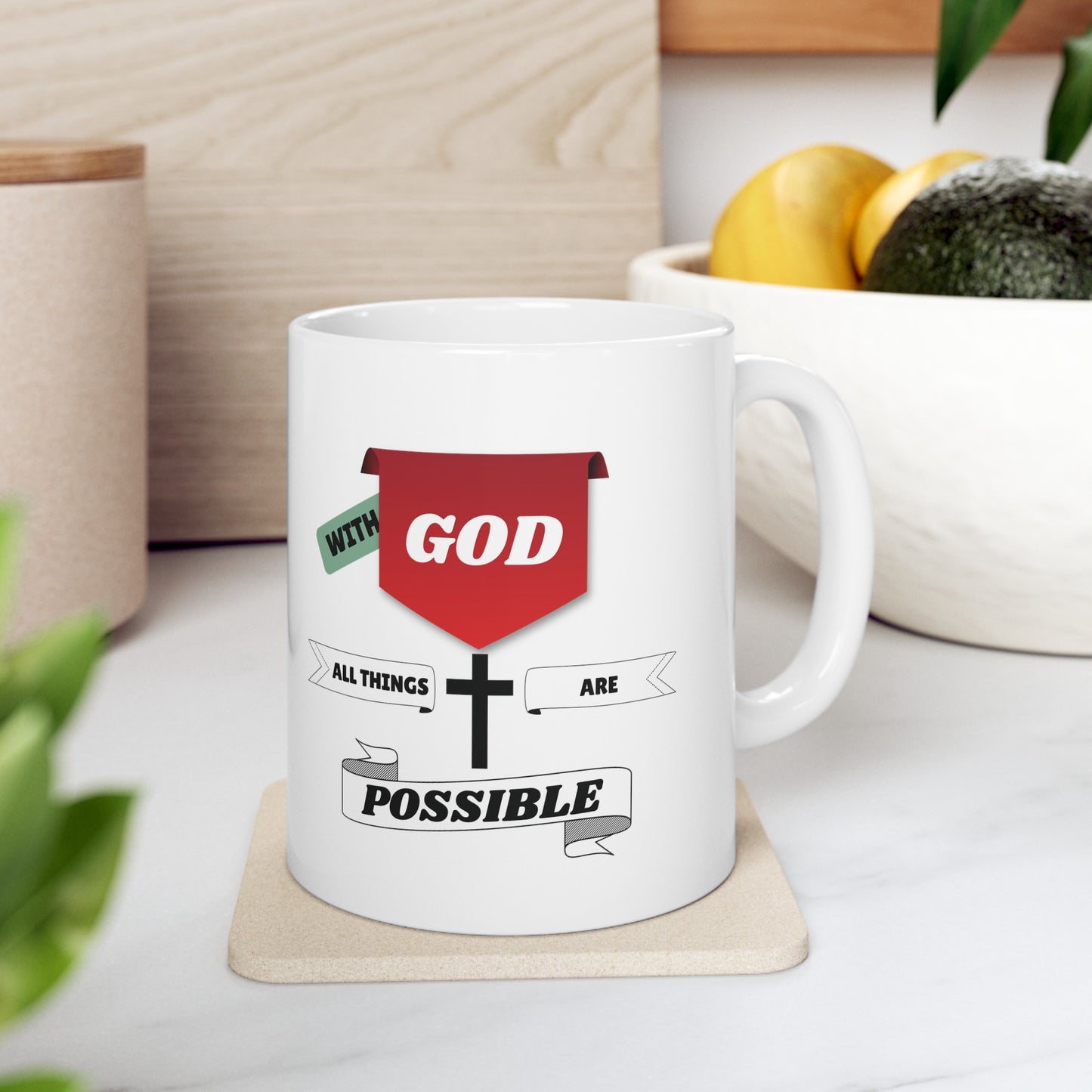 With God all things are possible - Ceramic Mug, (11oz)