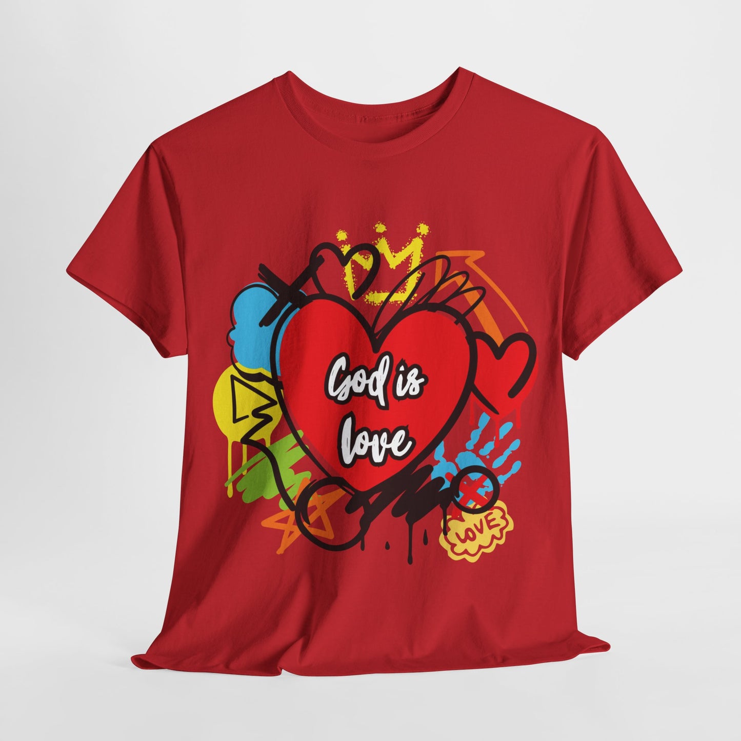 God is Love Grafitti - Unisex Heavy Cotton Tee