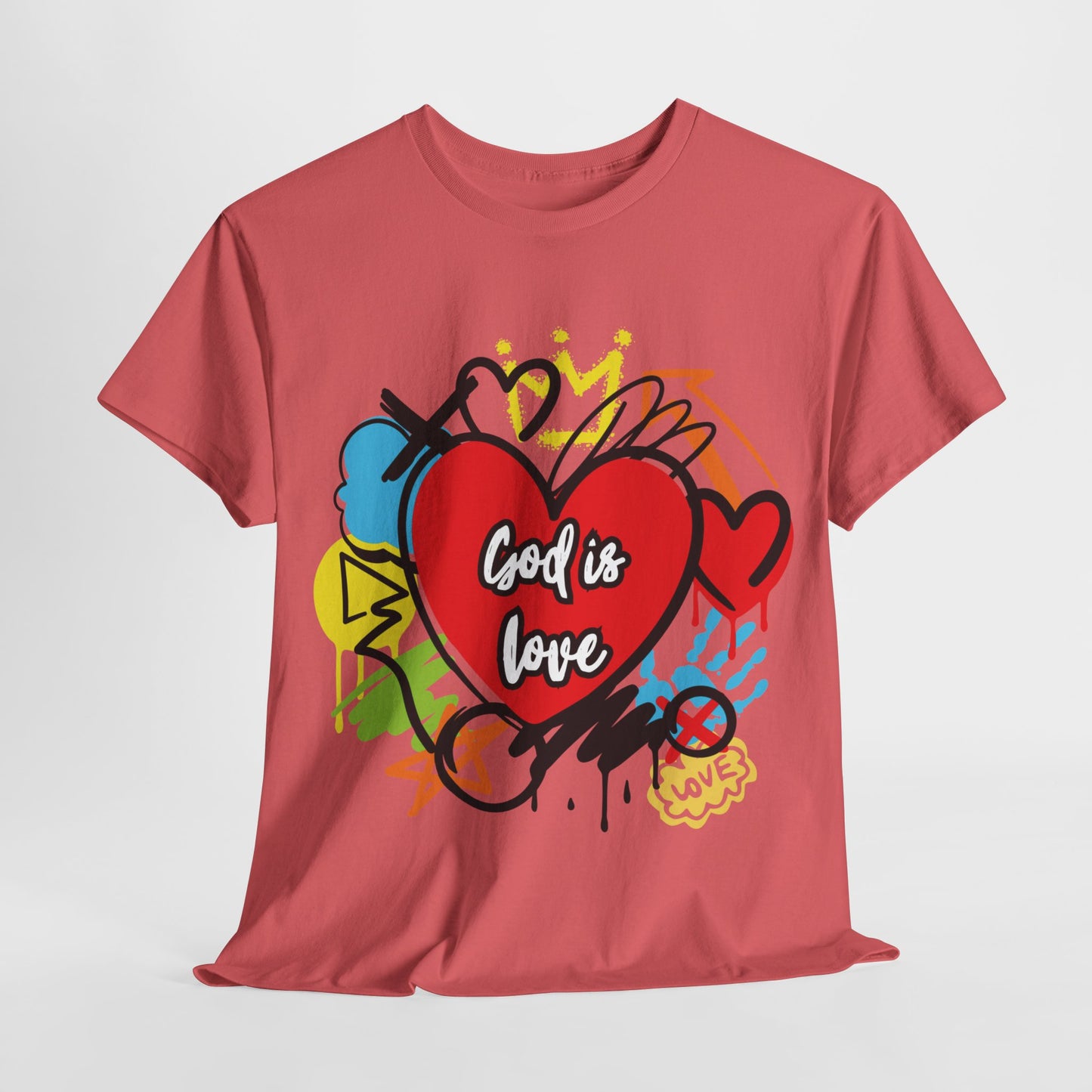 God is Love Grafitti - Unisex Heavy Cotton Tee
