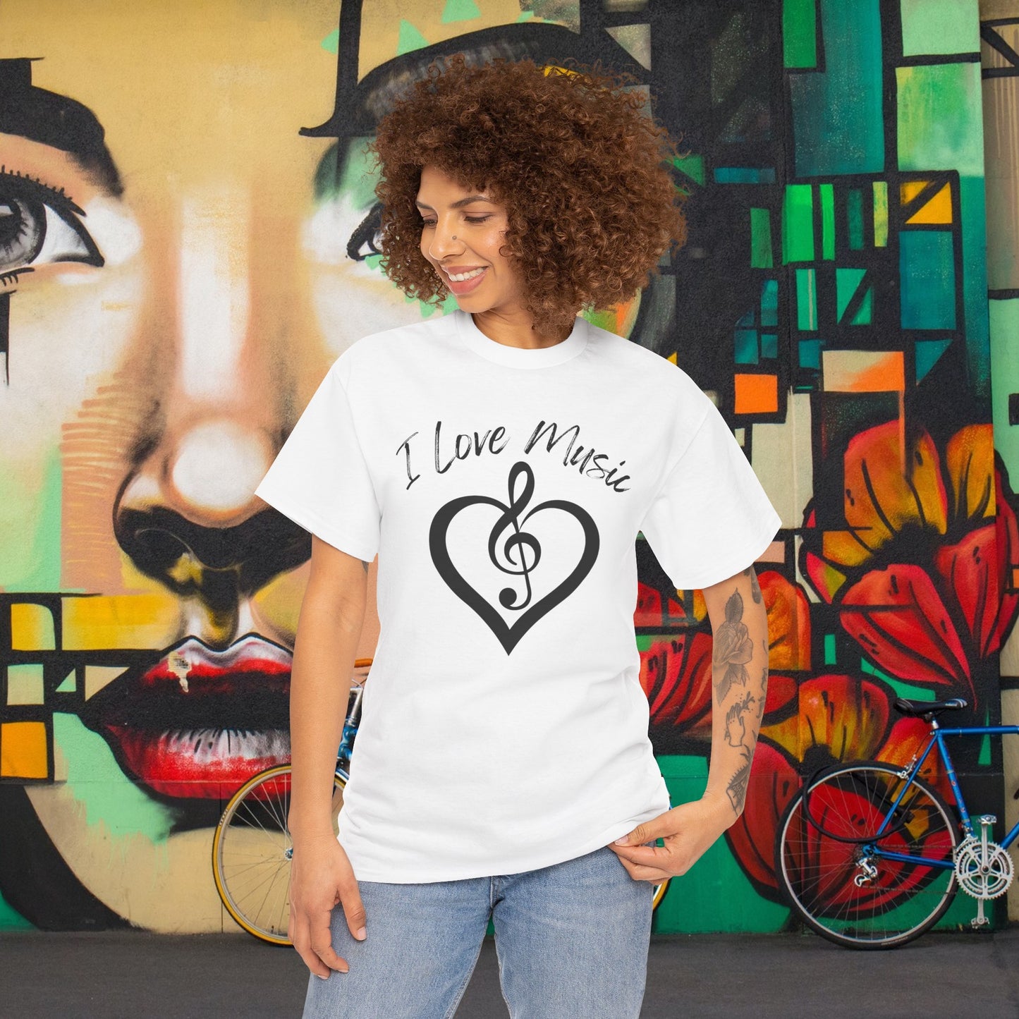 I Love Music - Unisex Heavy Cotton Tee