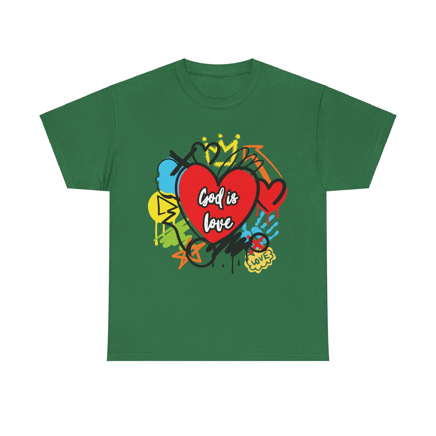 God is Love Grafitti - Unisex Heavy Cotton Tee