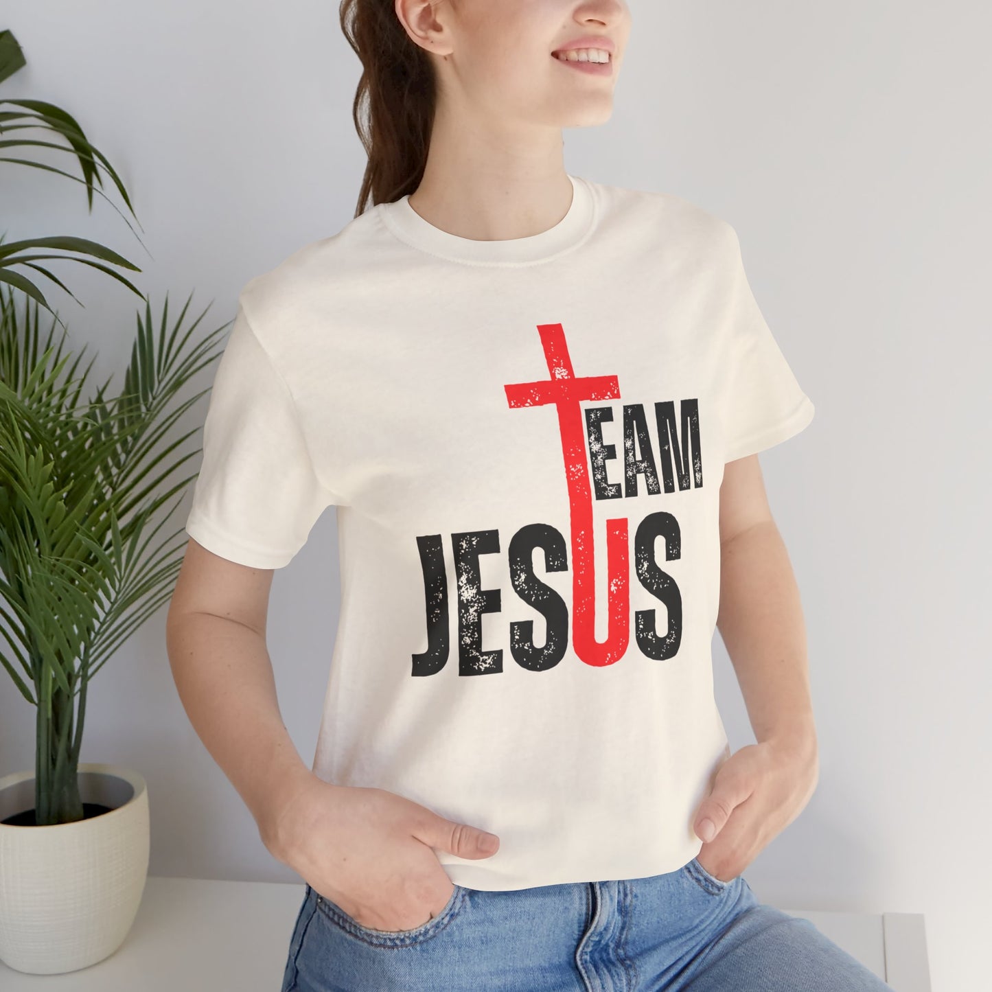 Team Jesus Front - Unisex Jersey Short Sleeve Tee