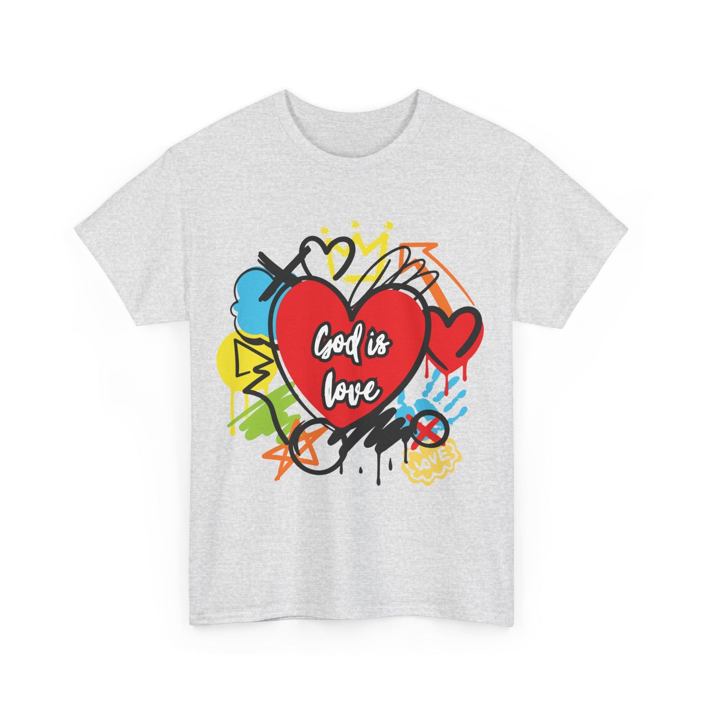 God is Love Grafitti - Unisex Heavy Cotton Tee