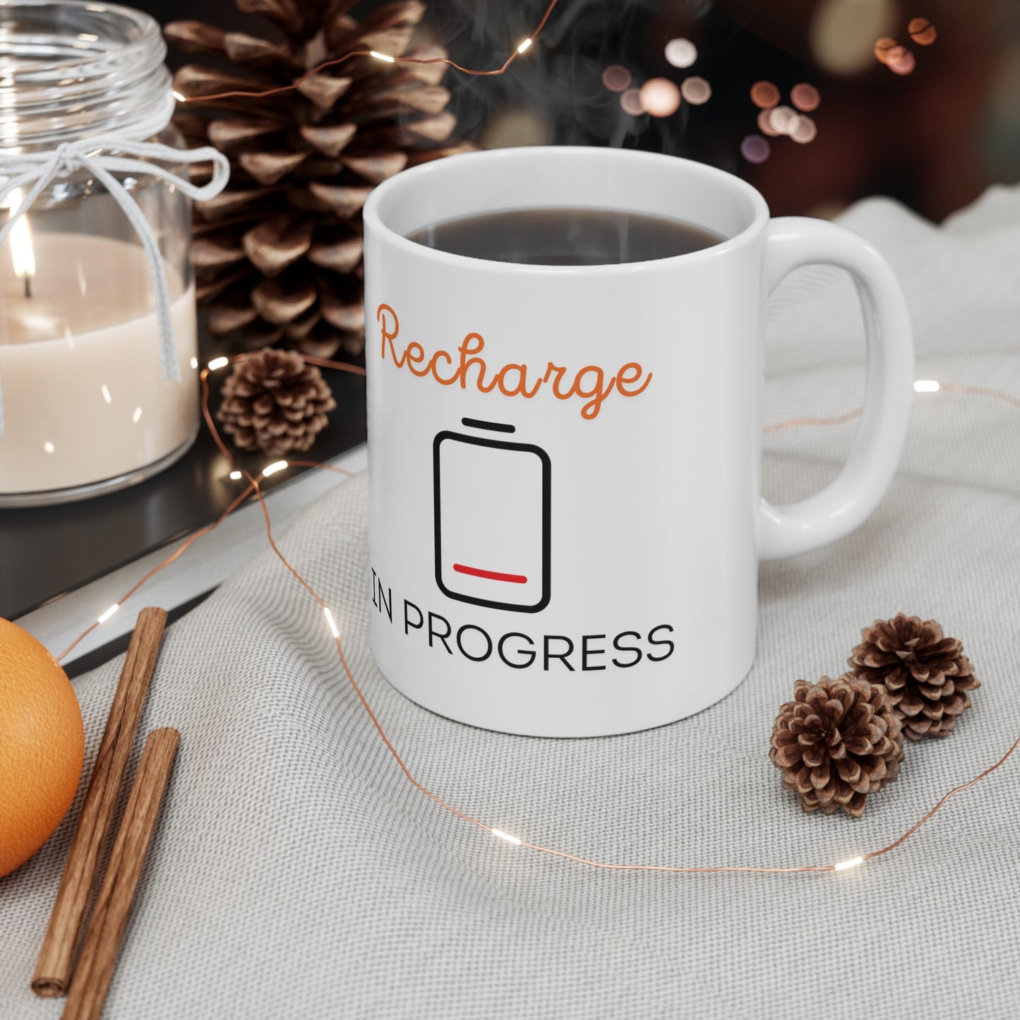 Recharge in Progress - Ceramic Mug, (11oz)