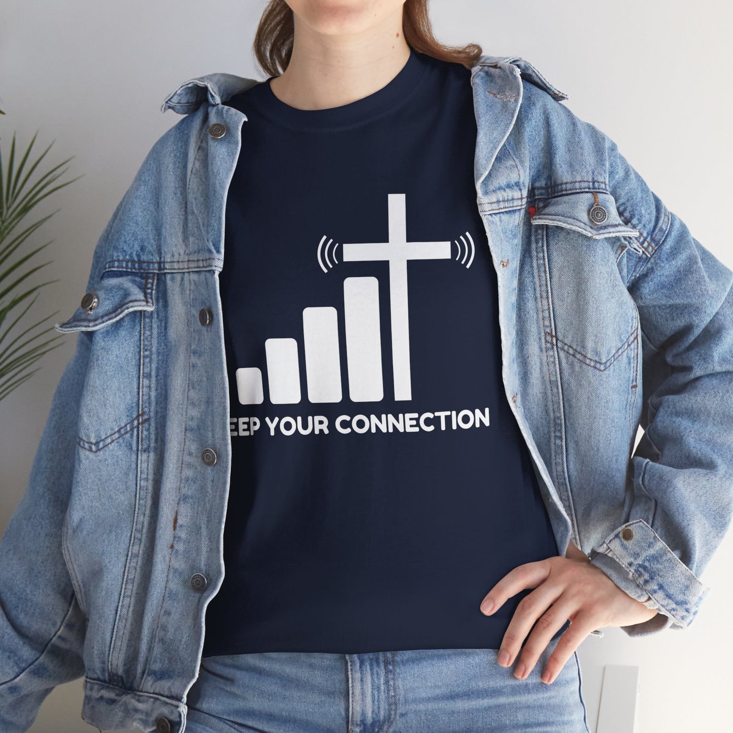 Keep your Connection White Letters - Unisex Heavy Cotton Tee