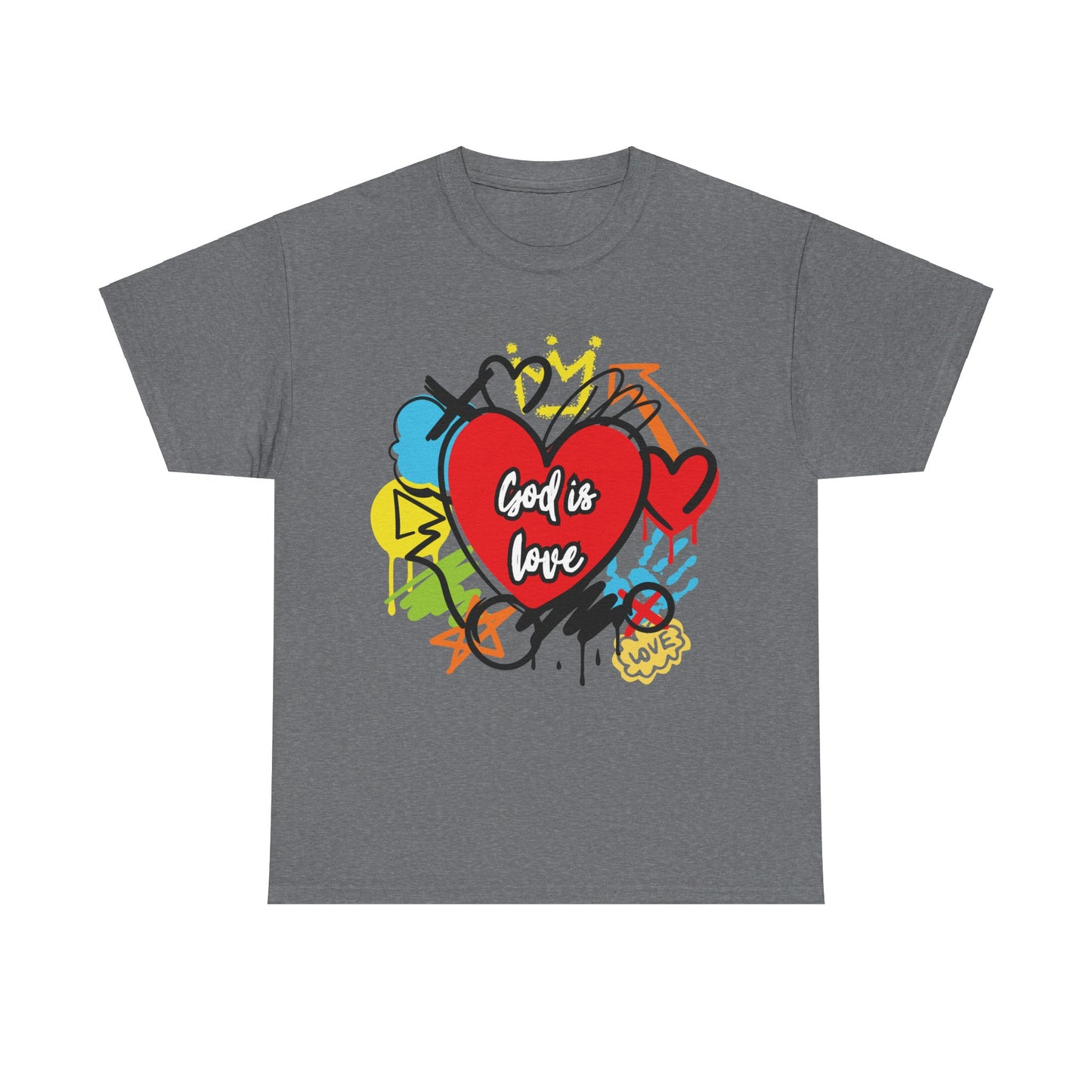 God is Love Grafitti - Unisex Heavy Cotton Tee