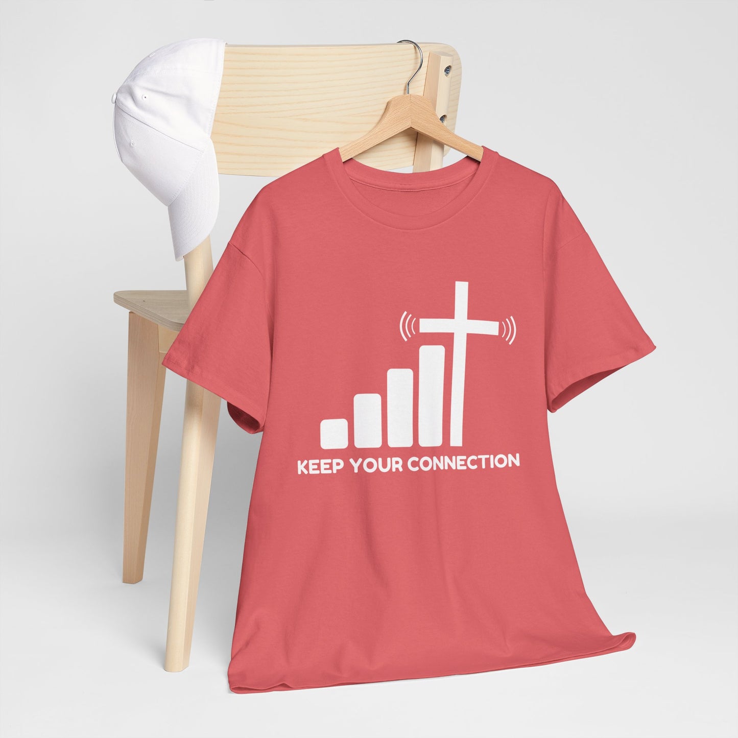 Keep your Connection White Letters - Unisex Heavy Cotton Tee