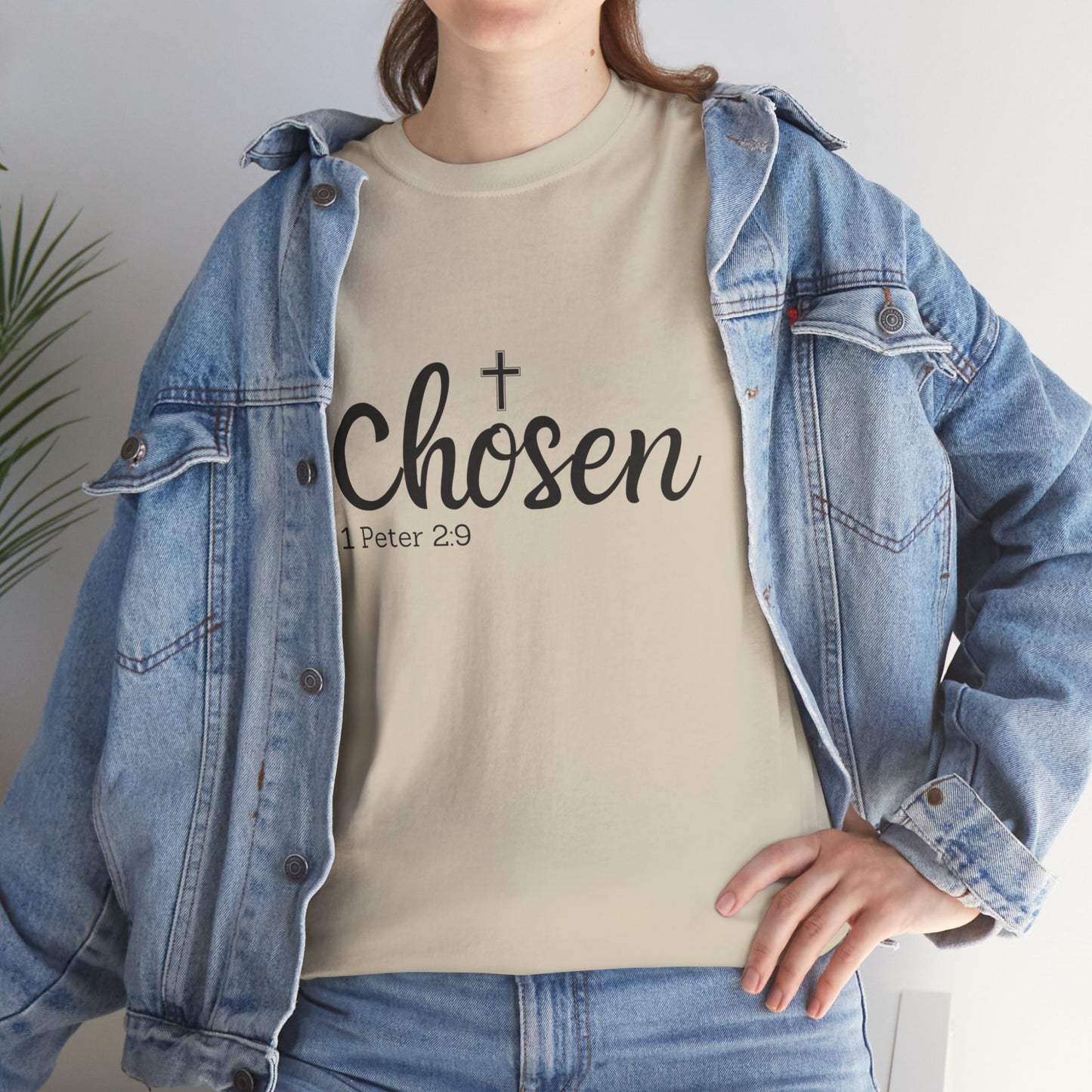 Religious Tee with 'Chosen by God' Quote