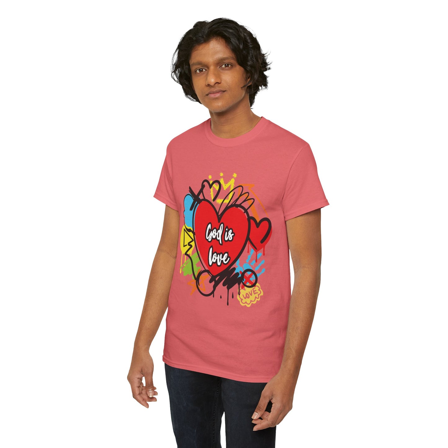 God is Love Grafitti - Unisex Heavy Cotton Tee