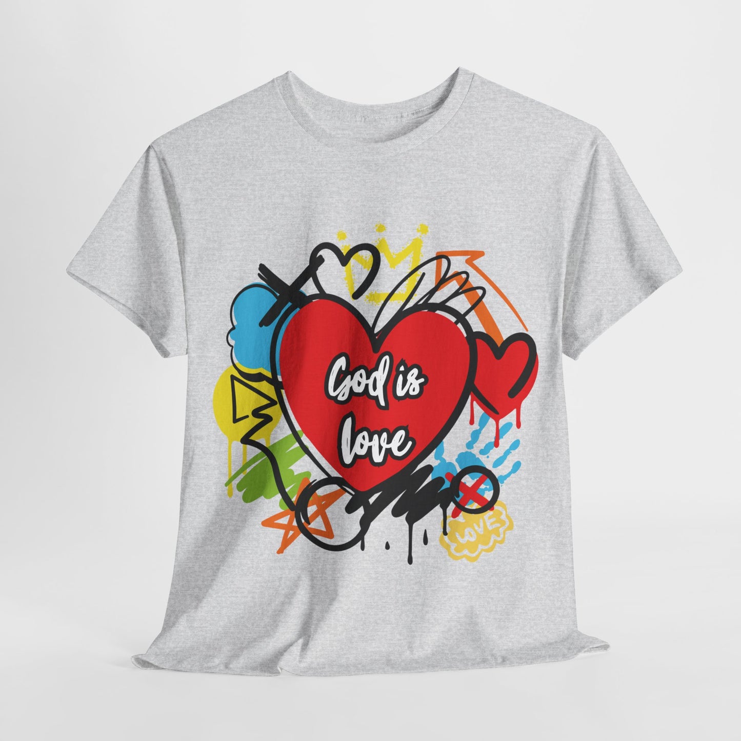 God is Love Grafitti - Unisex Heavy Cotton Tee