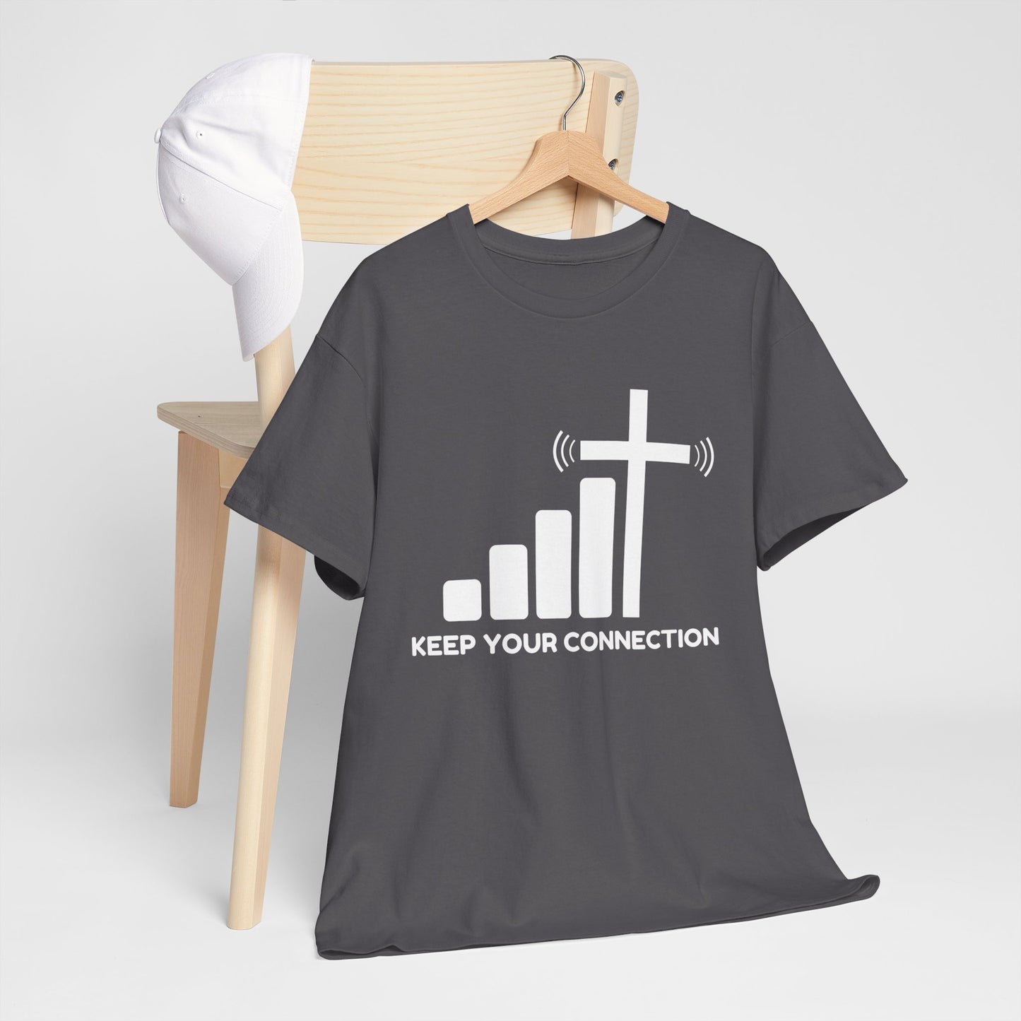 Keep your Connection White Letters - Unisex Heavy Cotton Tee