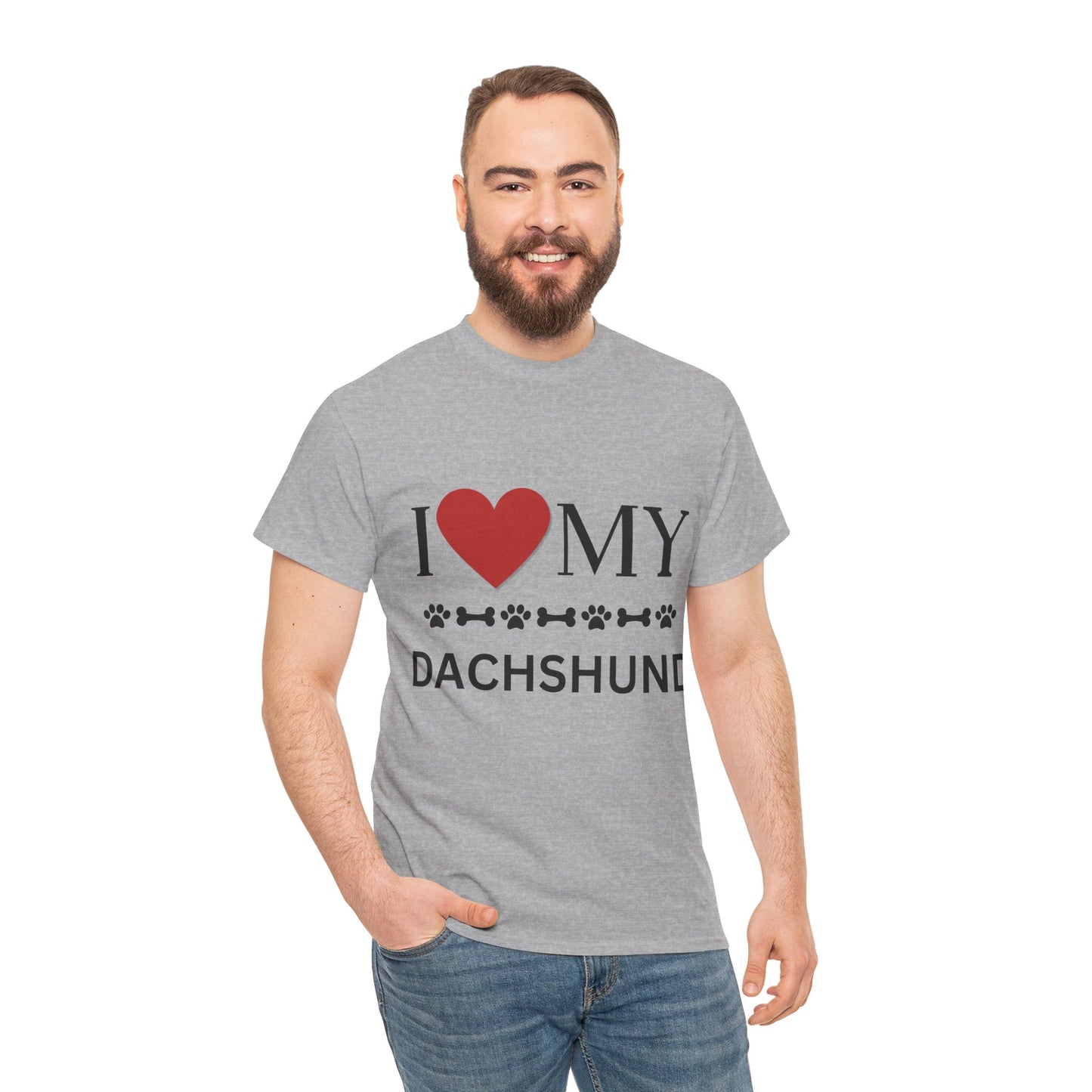 Love my Dachshund - Unisex Heavy Cotton Tee