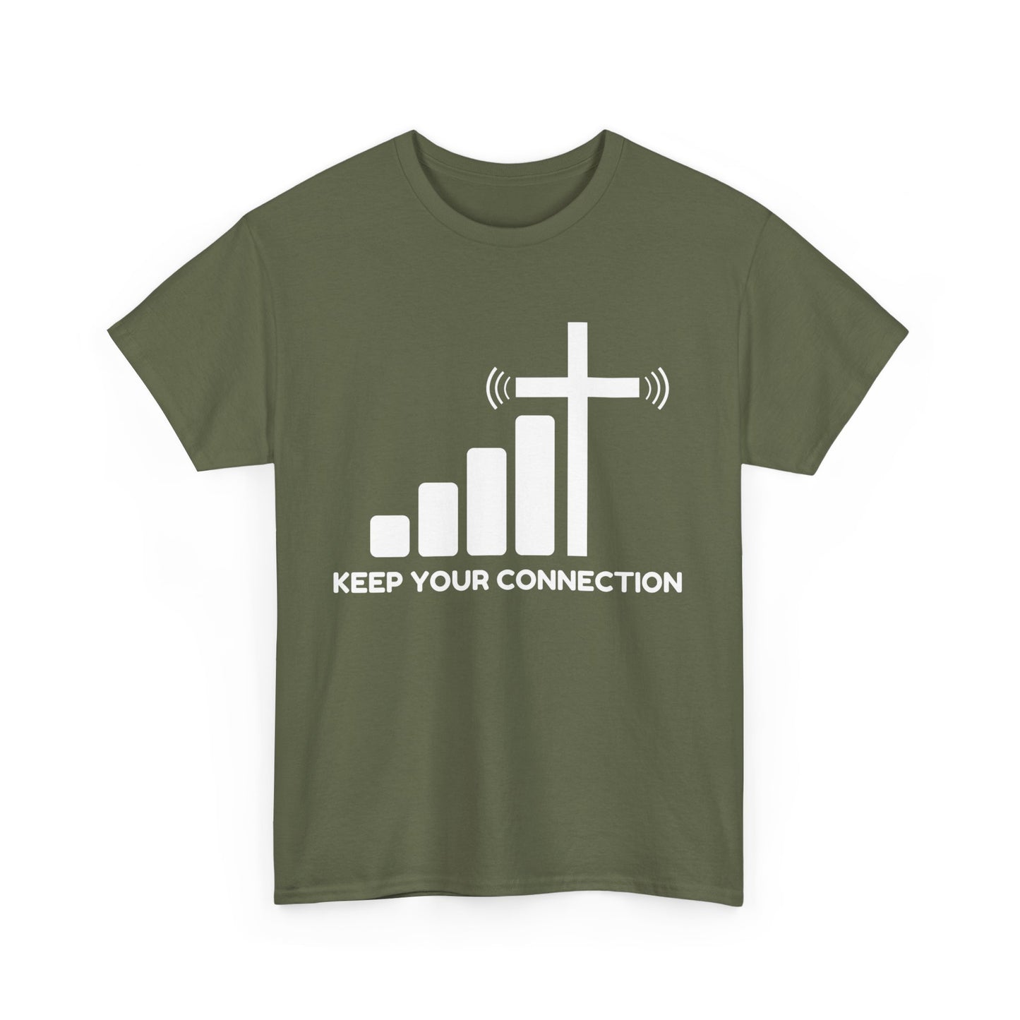 Keep your Connection White Letters - Unisex Heavy Cotton Tee