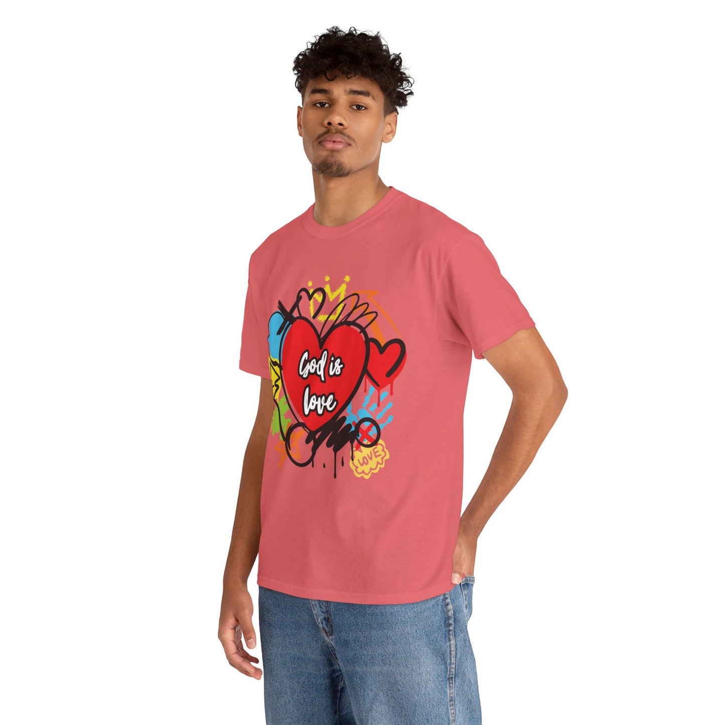 God is Love Grafitti - Unisex Heavy Cotton Tee