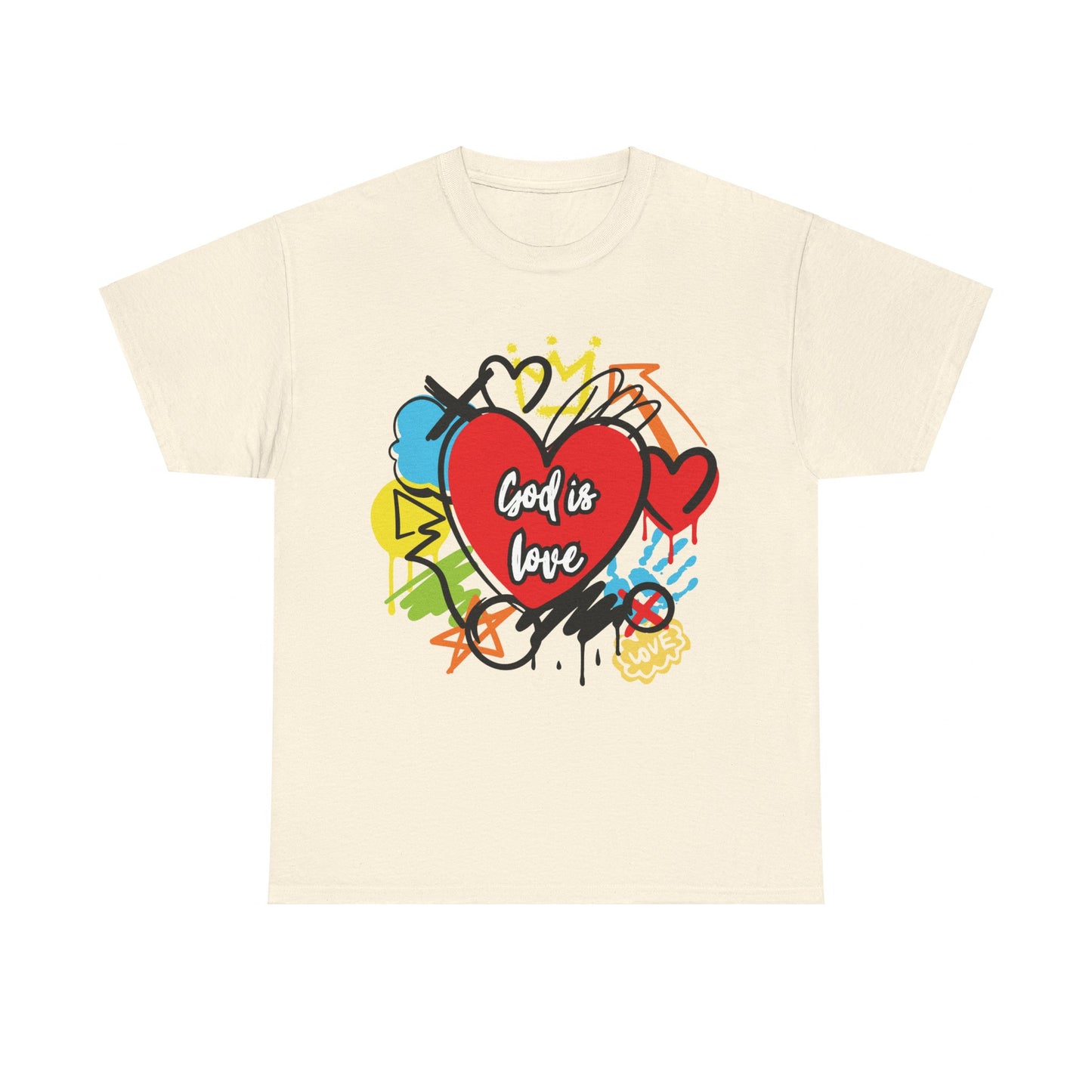 God is Love Grafitti - Unisex Heavy Cotton Tee