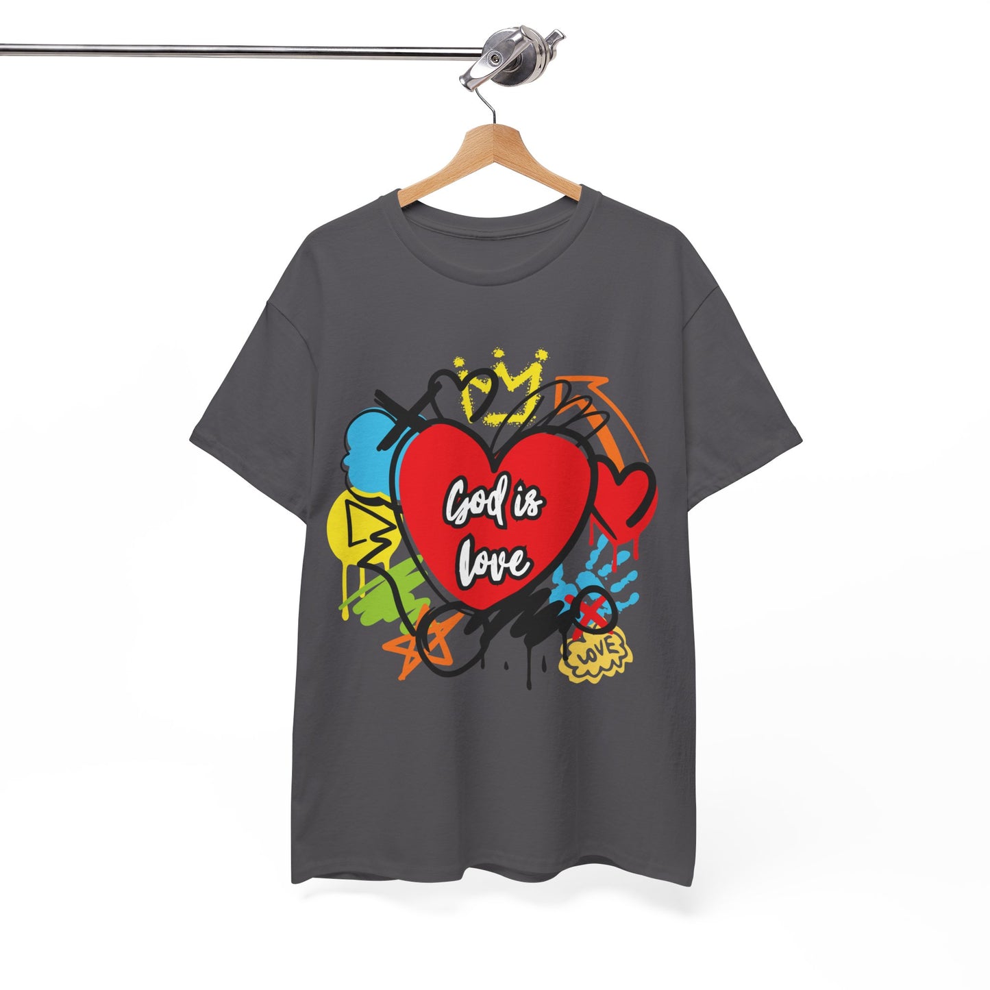 God is Love Grafitti - Unisex Heavy Cotton Tee