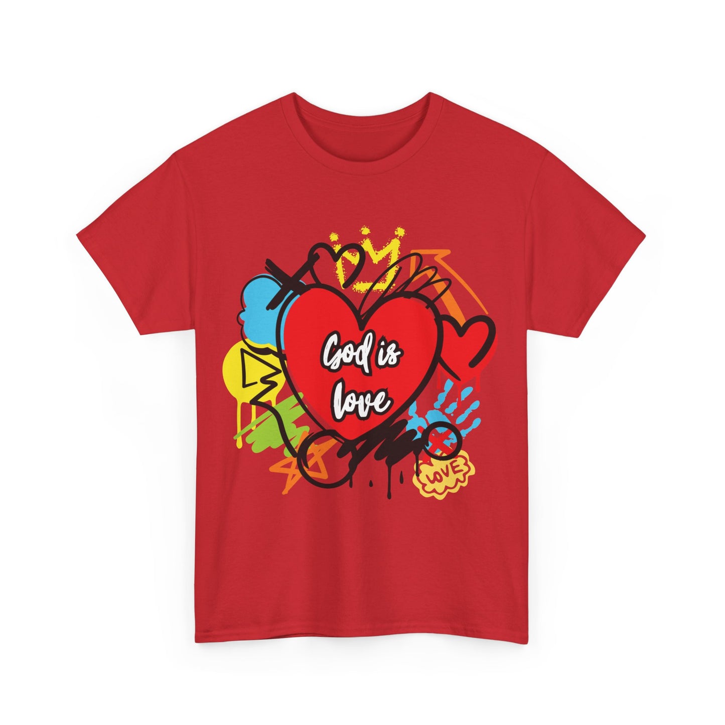 God is Love Grafitti - Unisex Heavy Cotton Tee