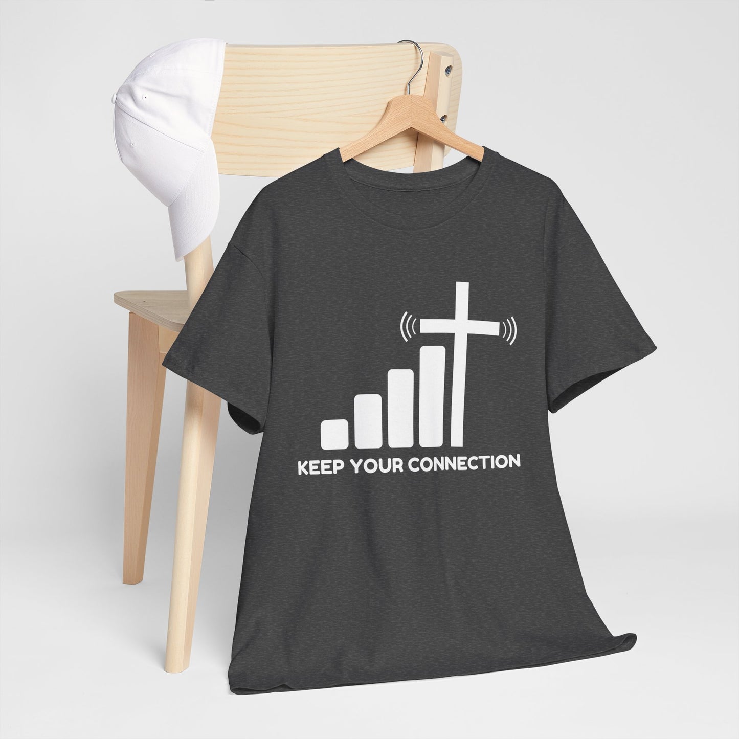Keep your Connection White Letters - Unisex Heavy Cotton Tee