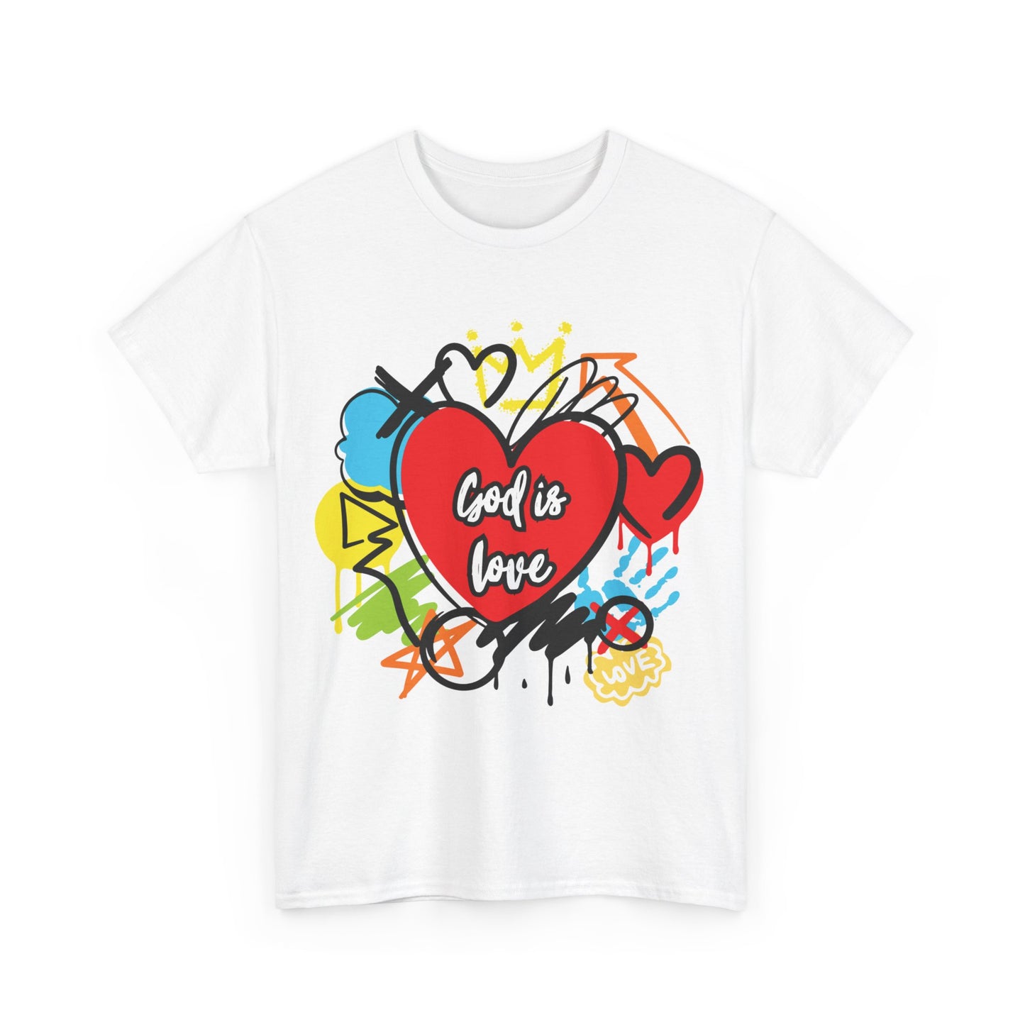 God is Love Grafitti - Unisex Heavy Cotton Tee