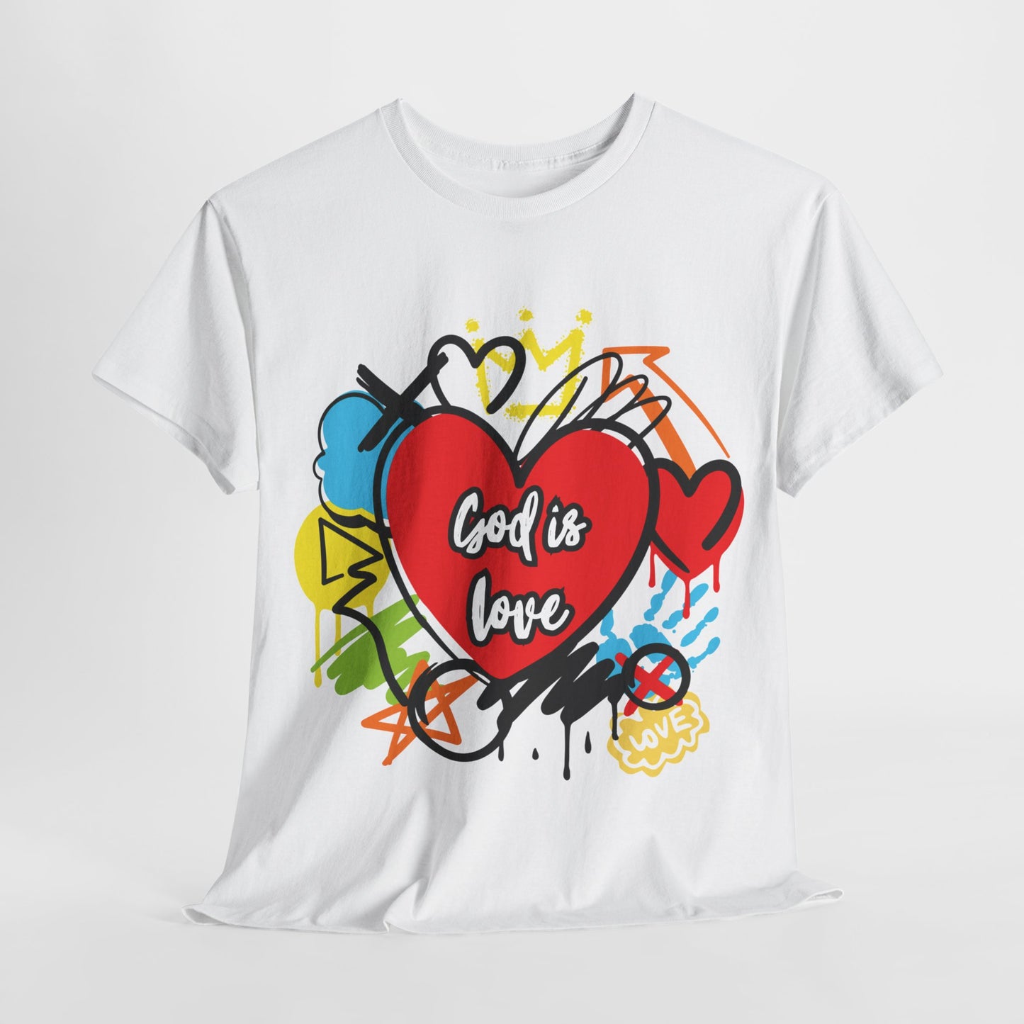 God is Love Grafitti - Unisex Heavy Cotton Tee