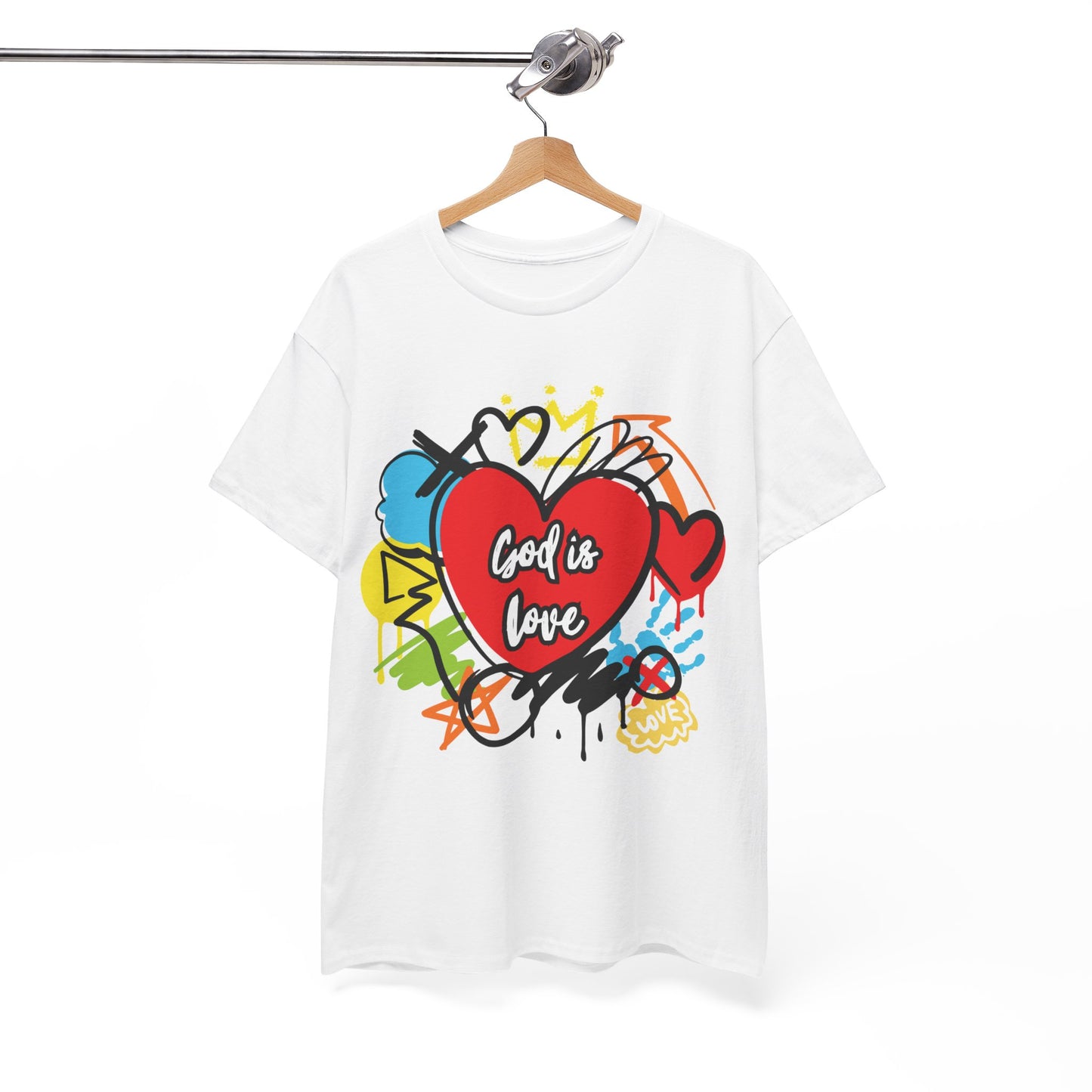 God is Love Grafitti - Unisex Heavy Cotton Tee